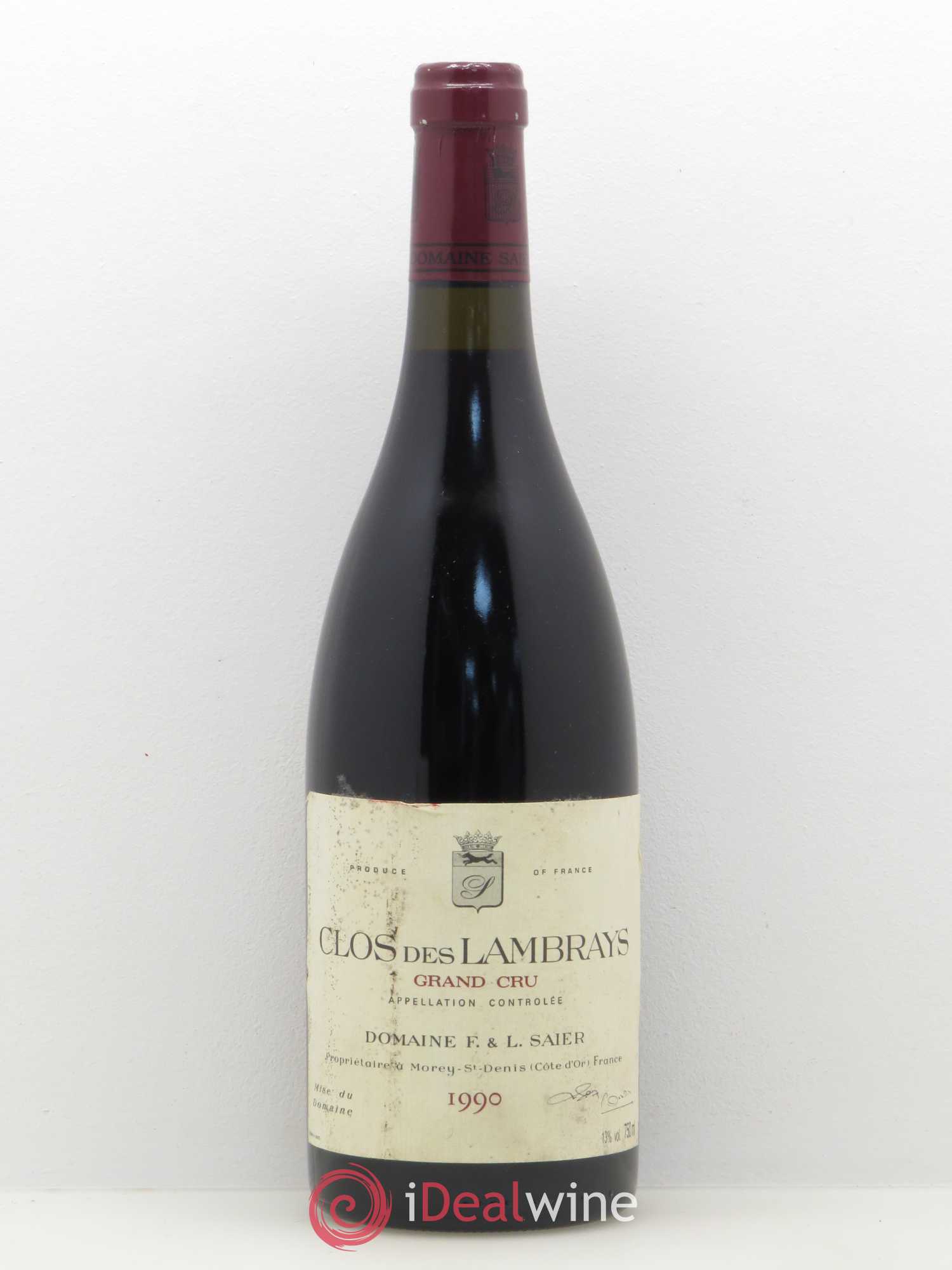 Clos des Lambrays Grand Cru Domaine des Lambrays 1990 - Lot de 1 bouteille - 0