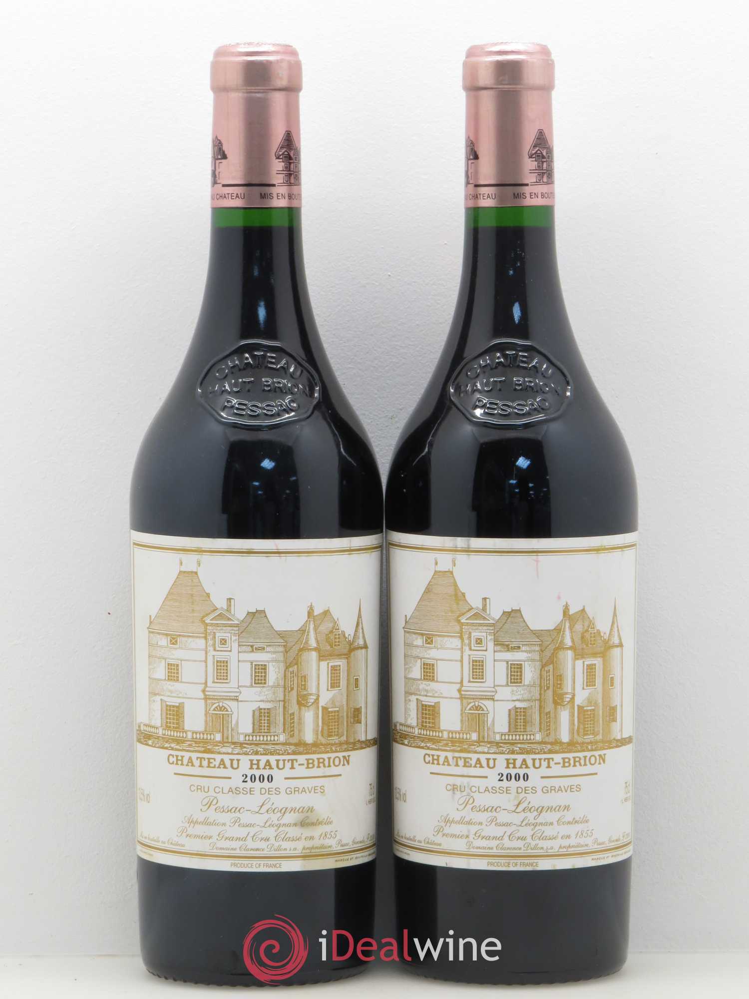 Château Haut Brion 1er Grand Cru Classé 2000 - Lot de 2 bouteilles - 0