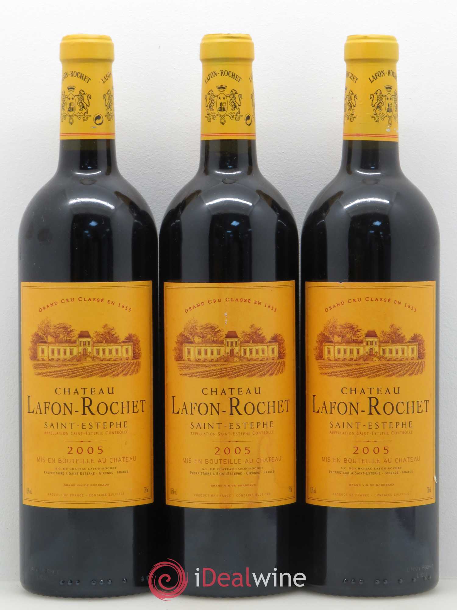 Château Lafon Rochet 4ème Grand Cru Classé 2005 - Lot de 3 bouteilles - 0