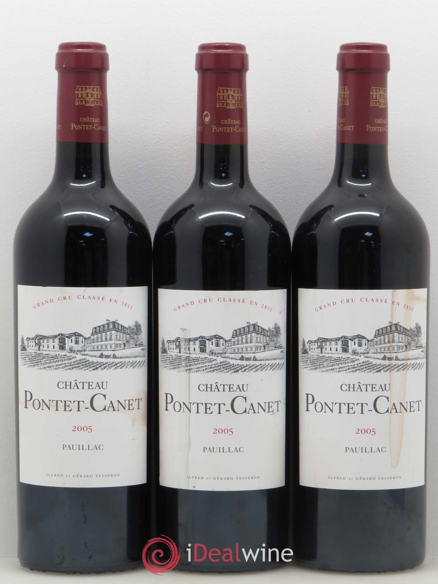 Château Pontet Canet 5ème Grand Cru Classé 2005 - Lot de 3 bouteilles - 0