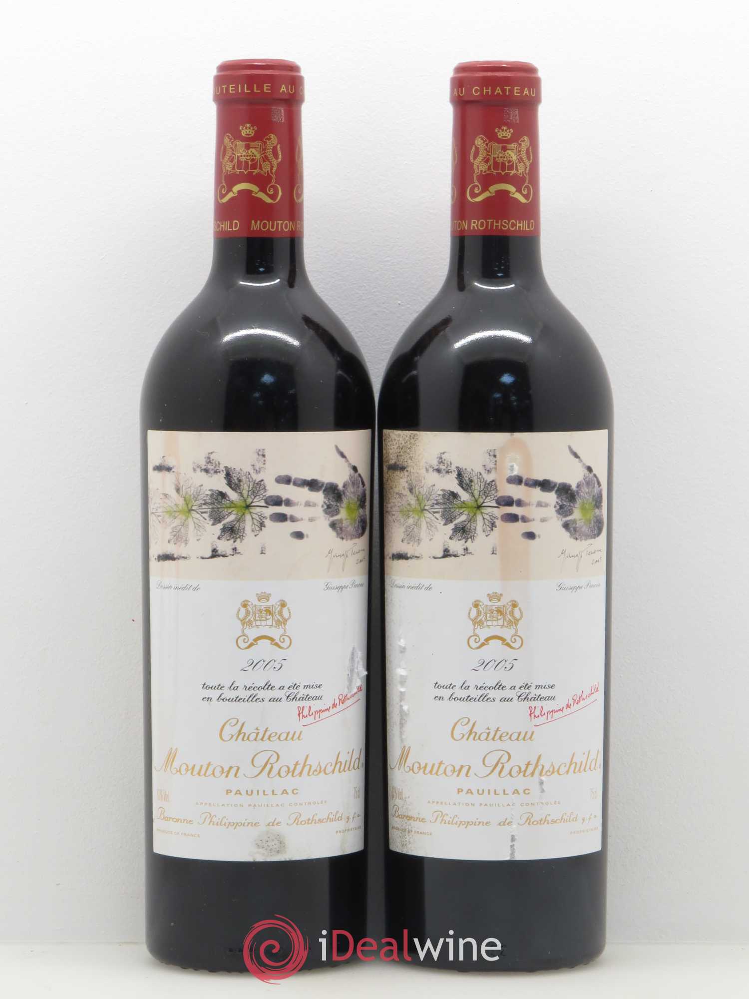 Château Mouton Rothschild 1er Grand Cru Classé 2005 - Lot de 2 bouteilles - 0