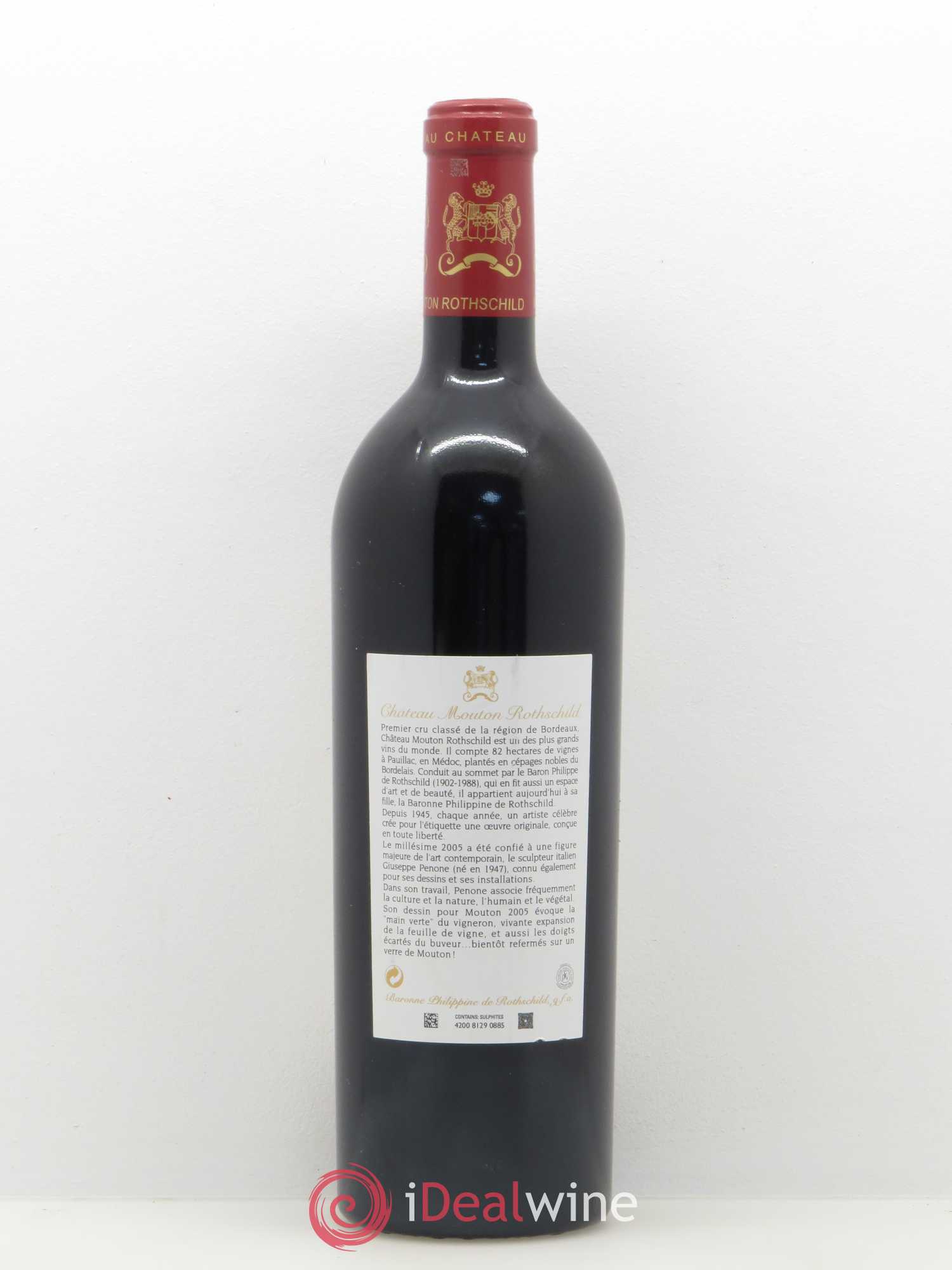 Château Mouton Rothschild 1er Grand Cru Classé 2005 - Lot de 1 bouteille - 1