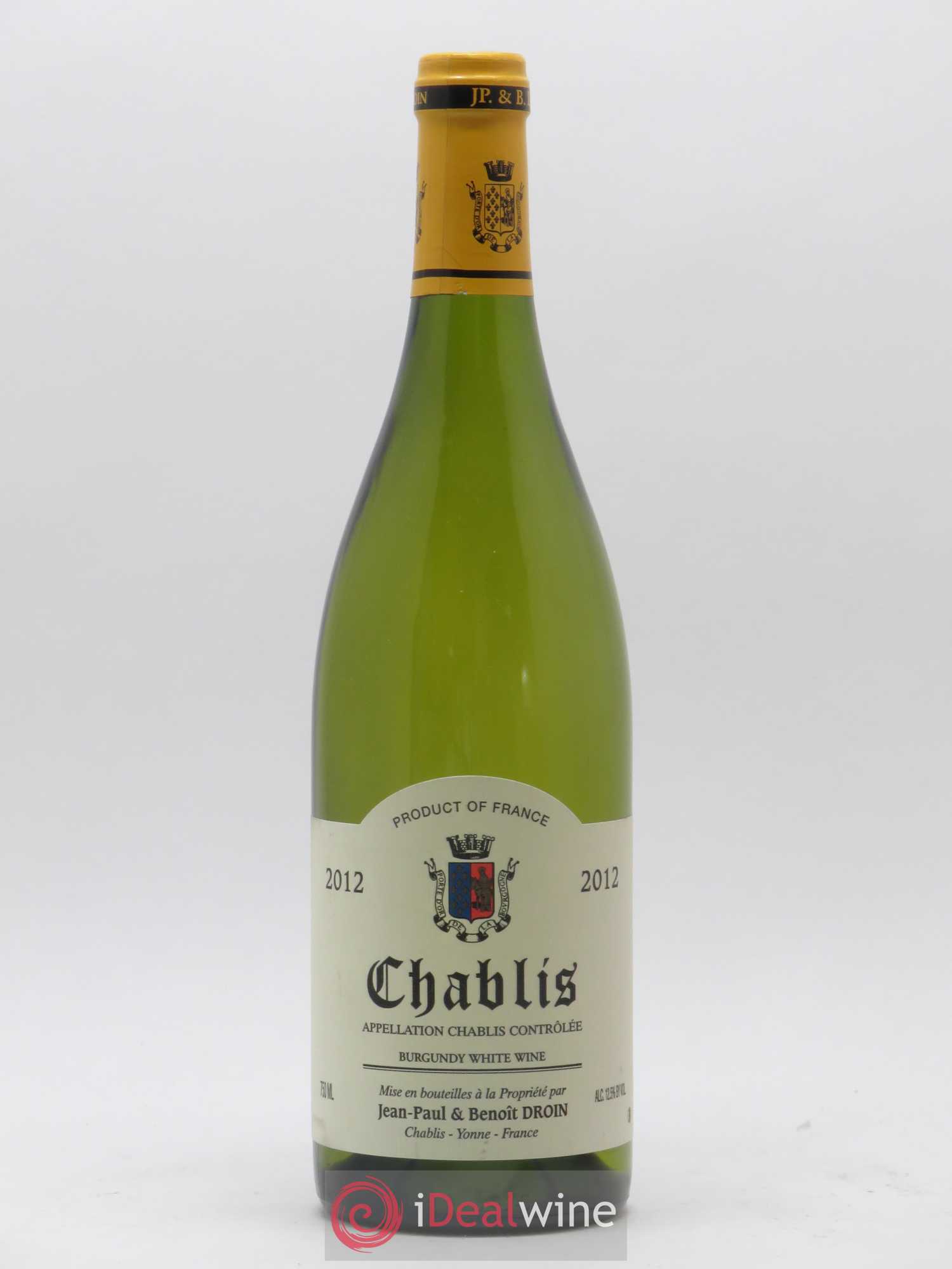 Chablis Jean-Paul & Benoît Droin (Domaine) 2012 - Lot de 1 bouteille - 0