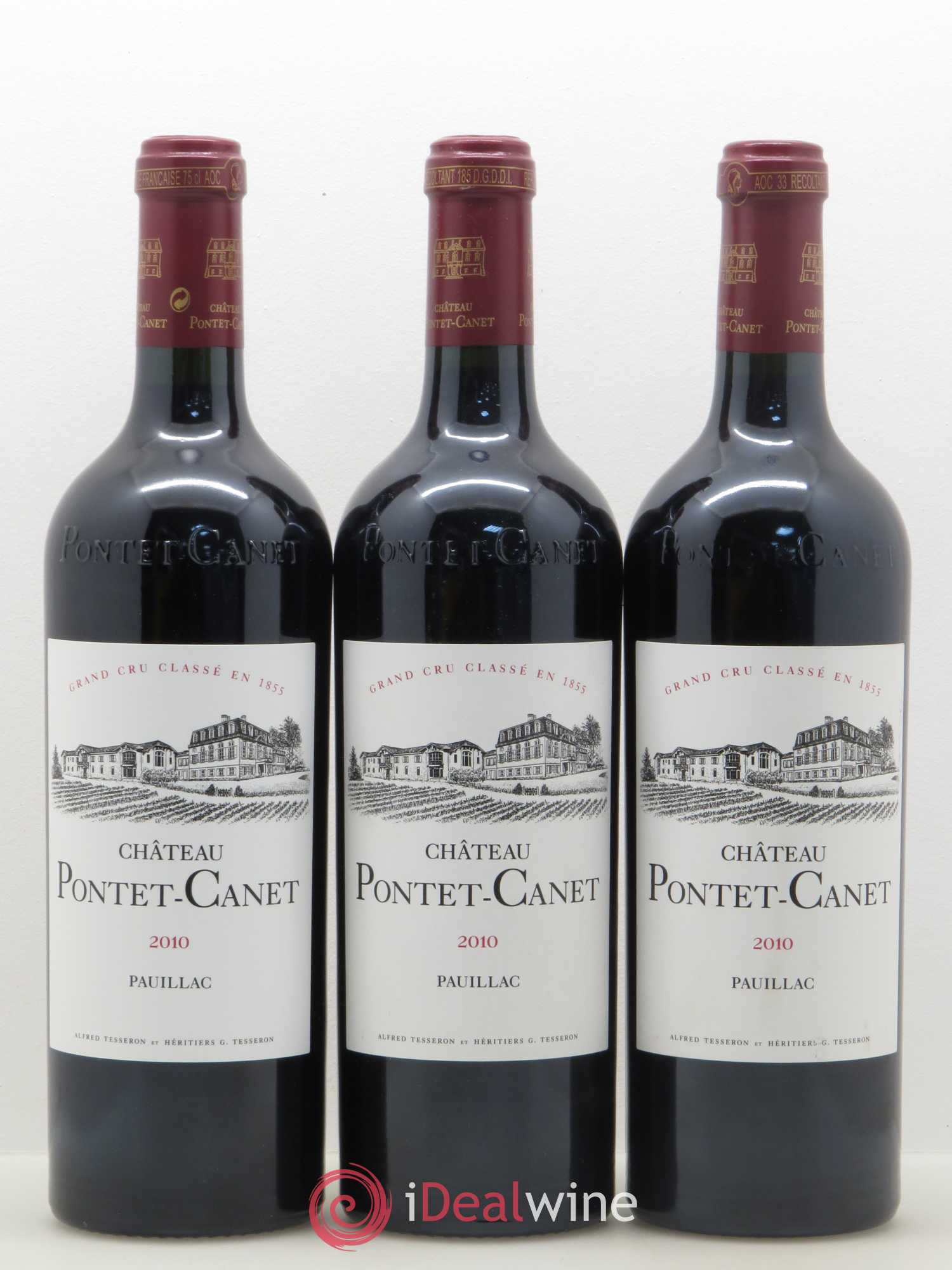 Château Pontet Canet 5ème Grand Cru Classé 2010 - Lot de 3 bouteilles - 0
