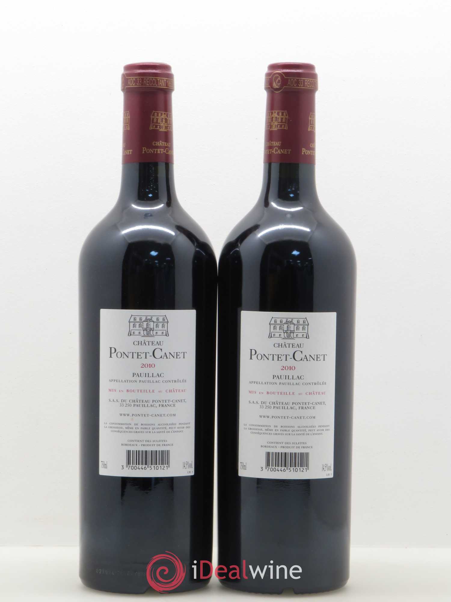 Château Pontet Canet 5ème Grand Cru Classé 2010 - Lot de 2 bouteilles - 1