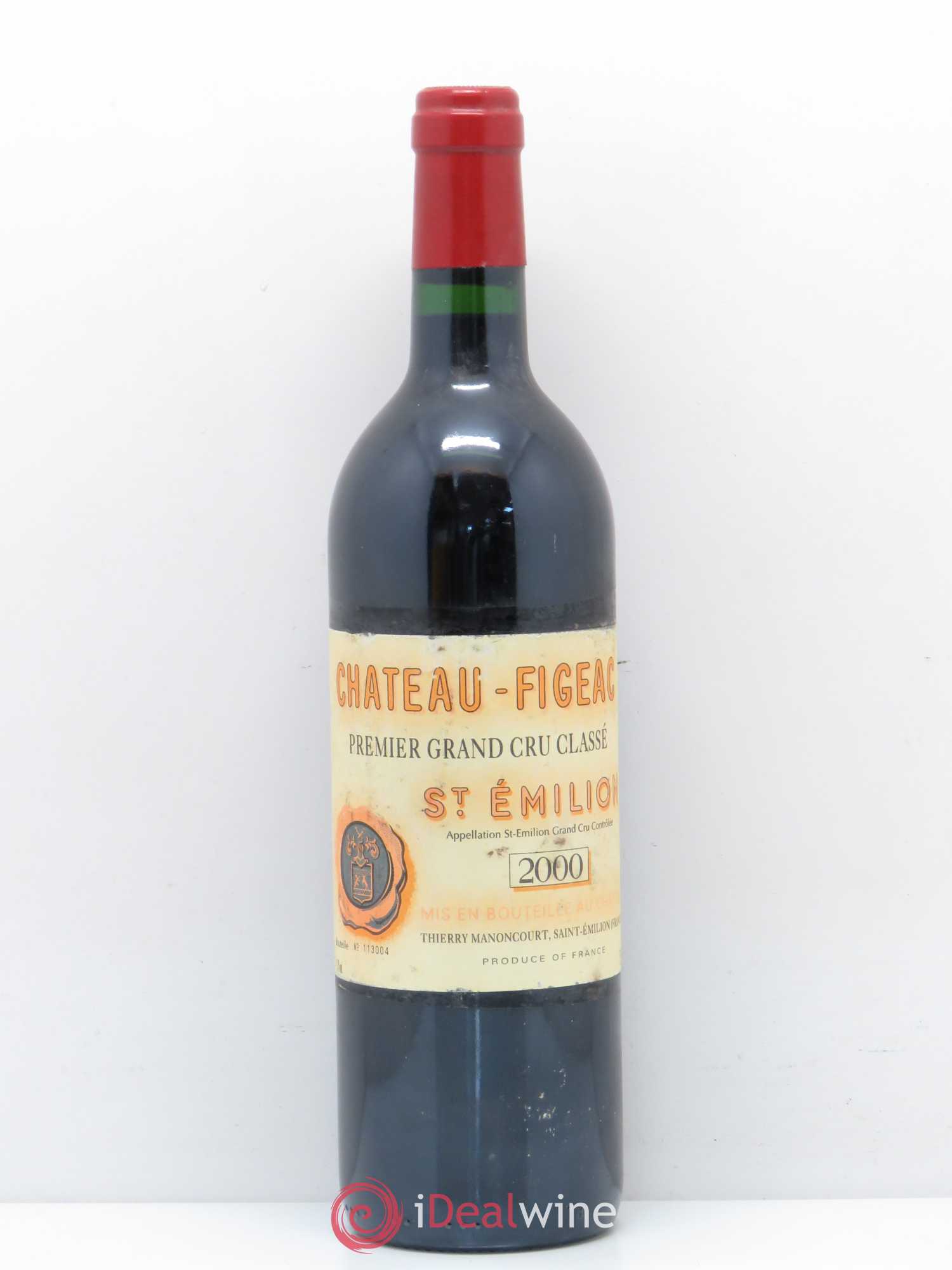 Château Figeac 1er Grand Cru Classé A 2000 - Lot de 1 bouteille - 0