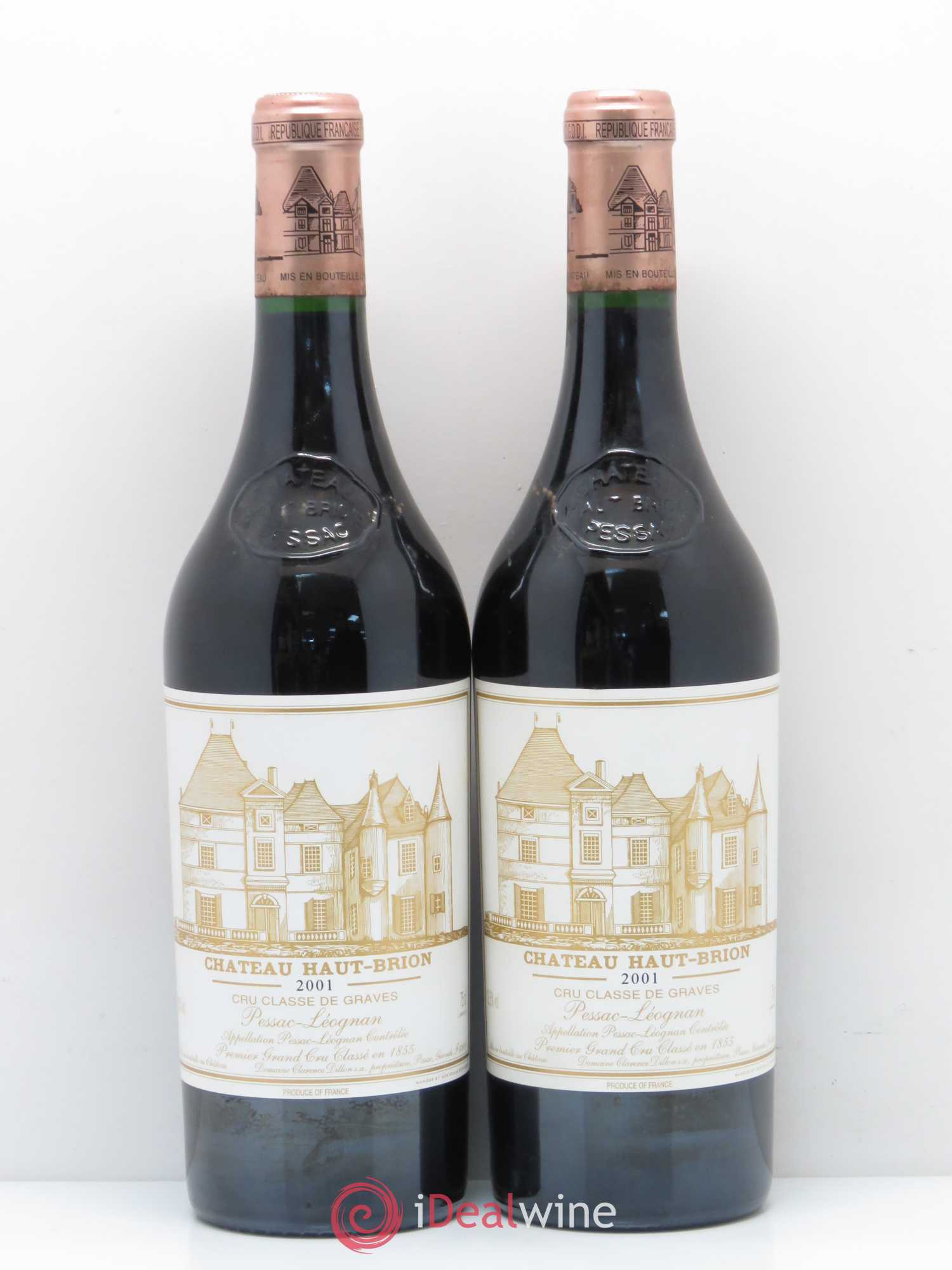 Château Haut Brion 1er Grand Cru Classé 2001 - Lot de 2 bouteilles - 0