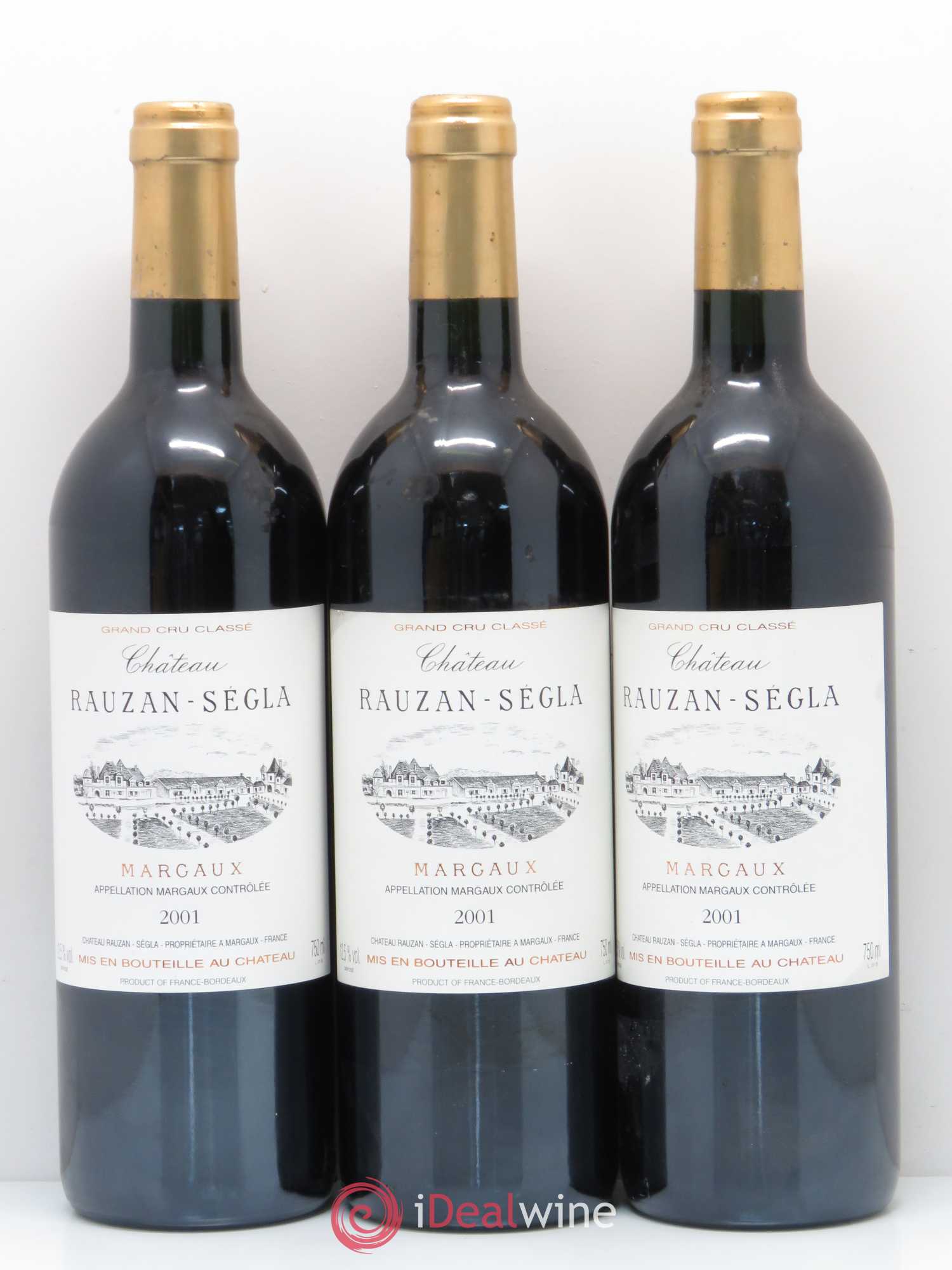 Château Rauzan Ségla Grand Cru Classé 2001 - Lot de 3 bouteilles - 0