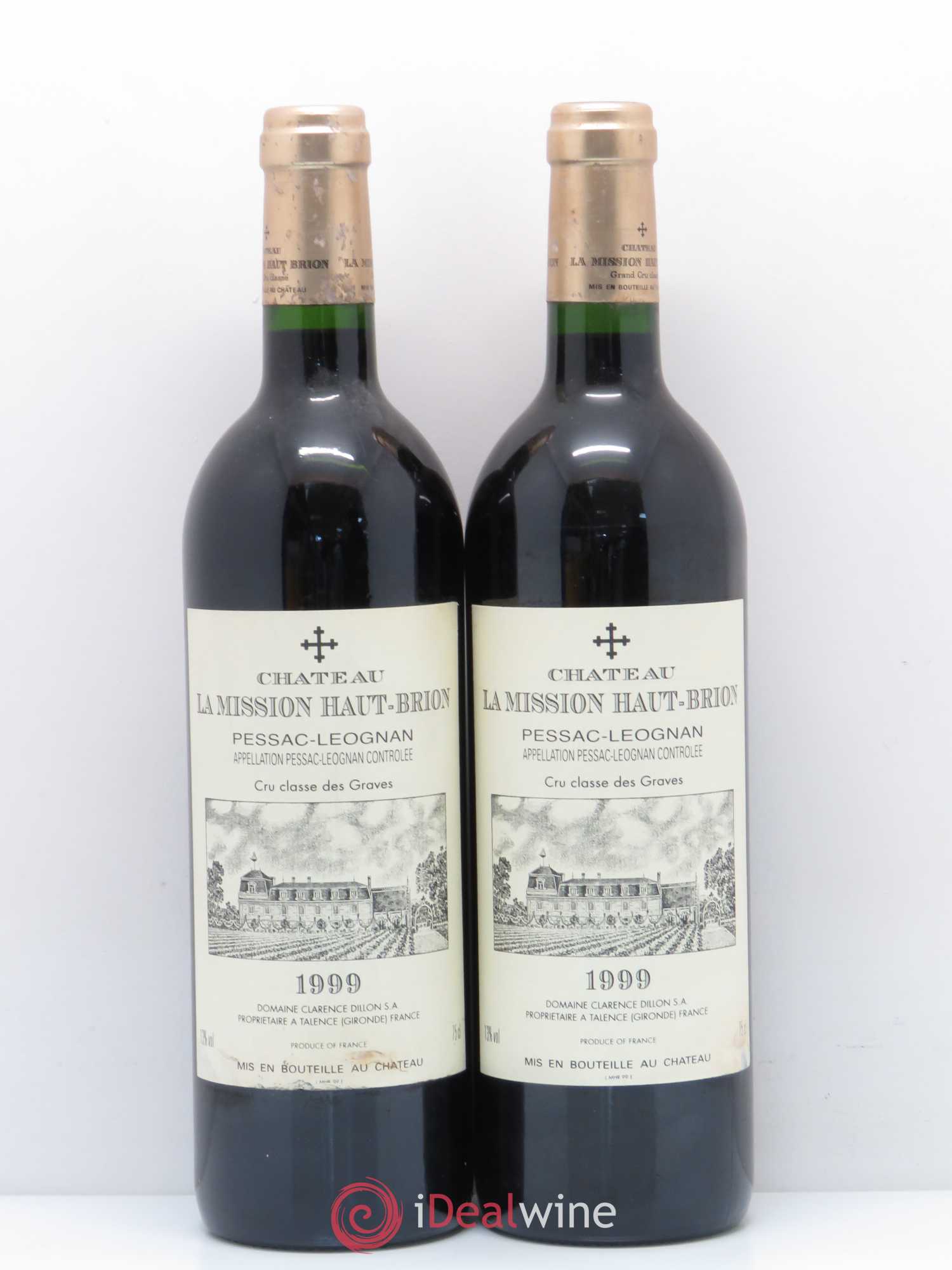 Château la Mission Haut-Brion Cru Classé de Graves 1999 - Lot de 2 bouteilles - 0
