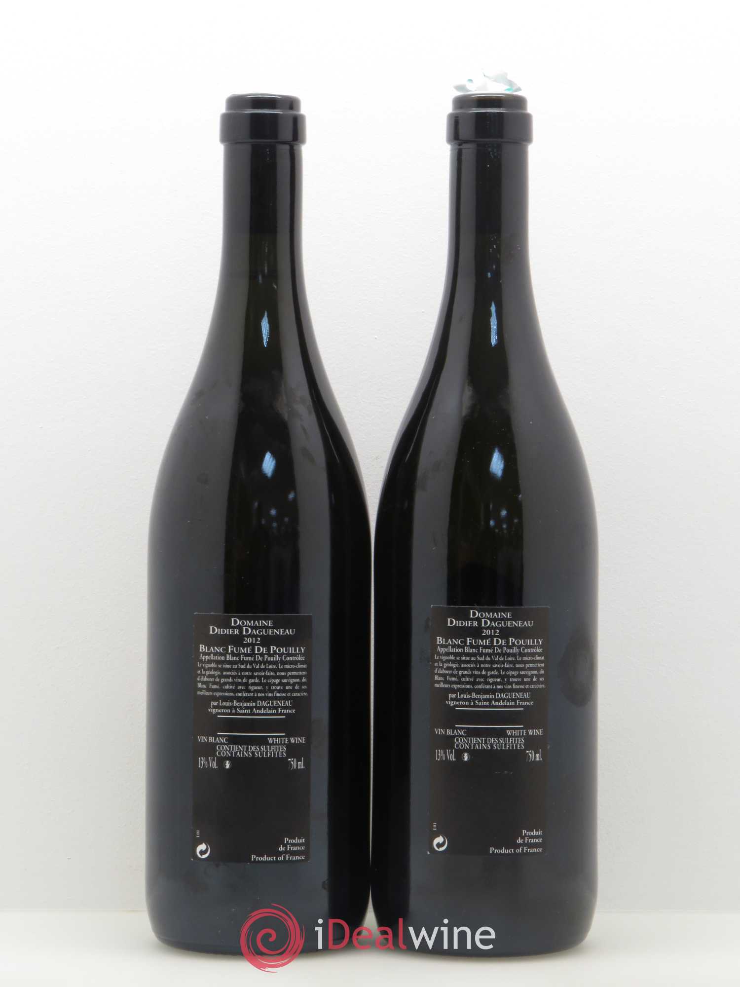 Vin de France (anciennement Pouilly-Fumé) Silex Dagueneau (Domaine Didier - Louis-Benjamin) 2012 - Lot de 2 bouteilles - 1
