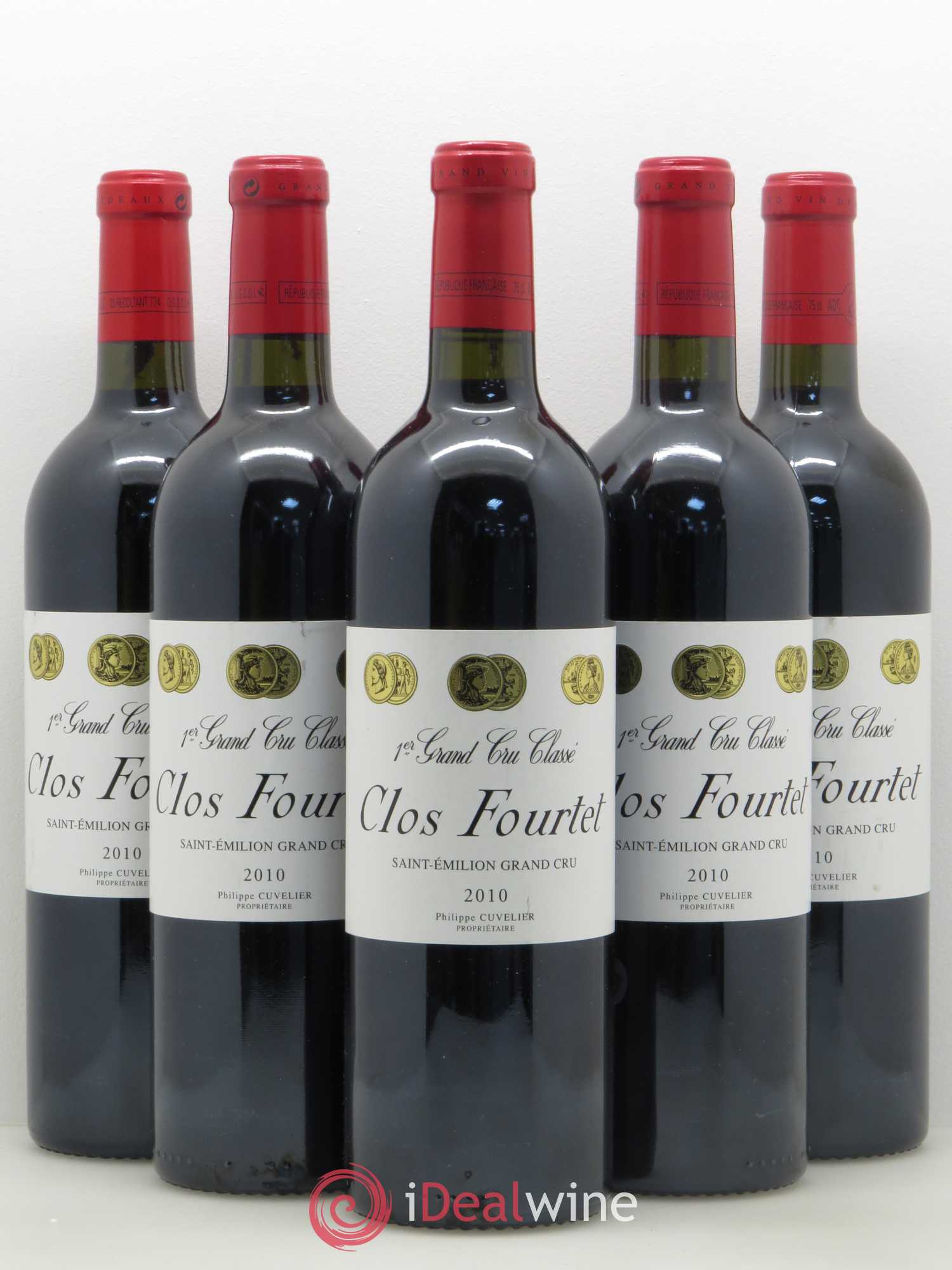 Clos Fourtet 1er Grand Cru Classé B 2010 - Lot de 5 bouteilles - 0