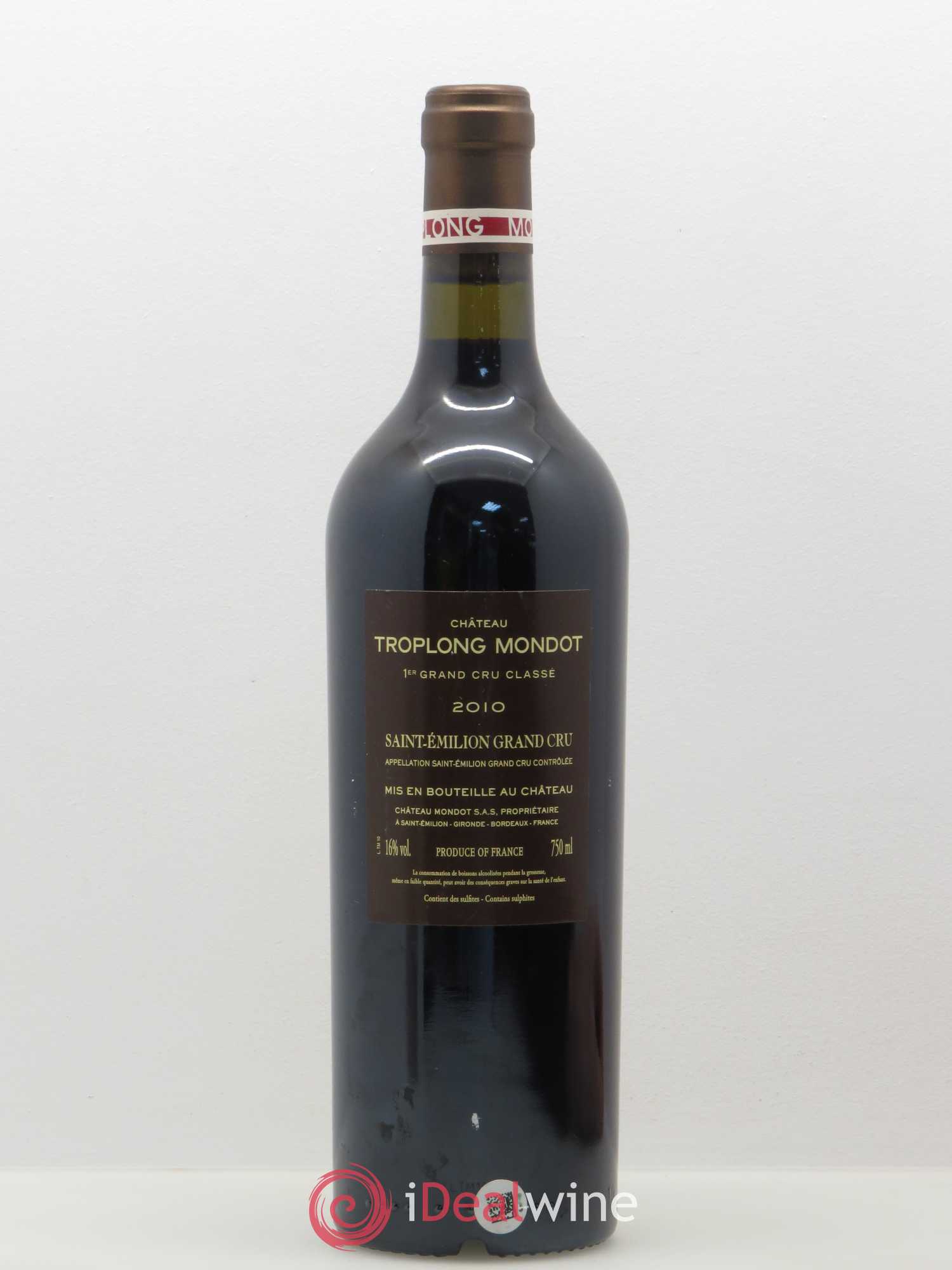 Château Troplong Mondot 1er Grand Cru Classé B 2010 - Lot de 1 bouteille - 1