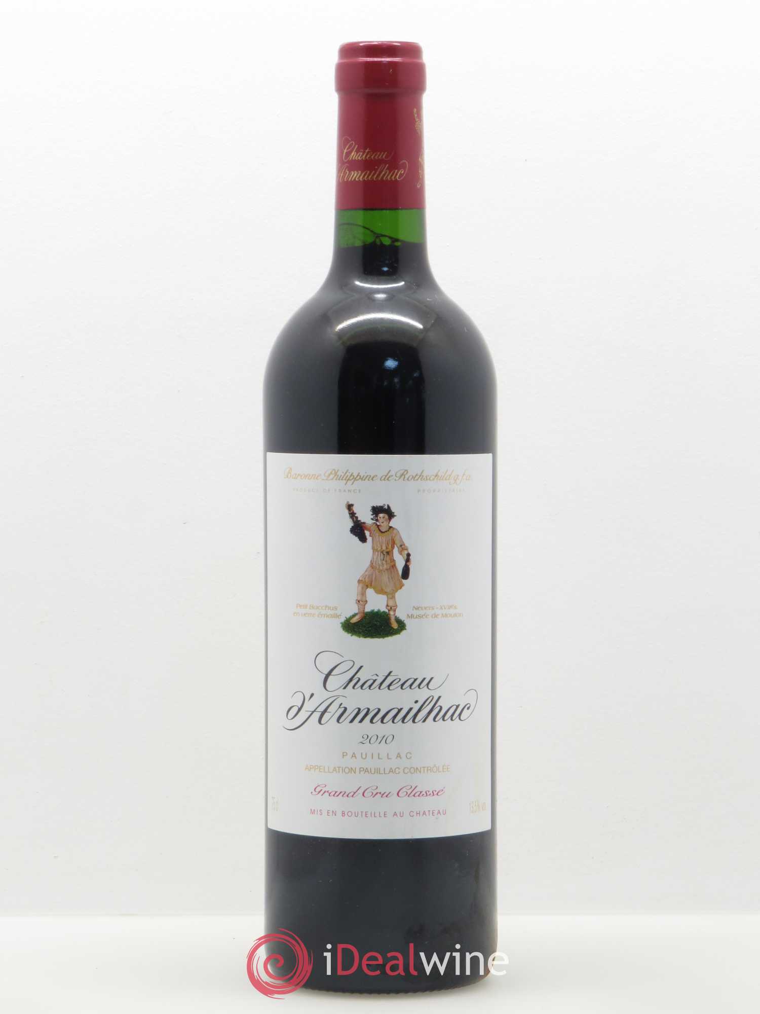 Château d' Armailhac - Mouton Baron(ne) Philippe 5ème Grand Cru Classé 2010 - Lot de 1 bouteille - 0