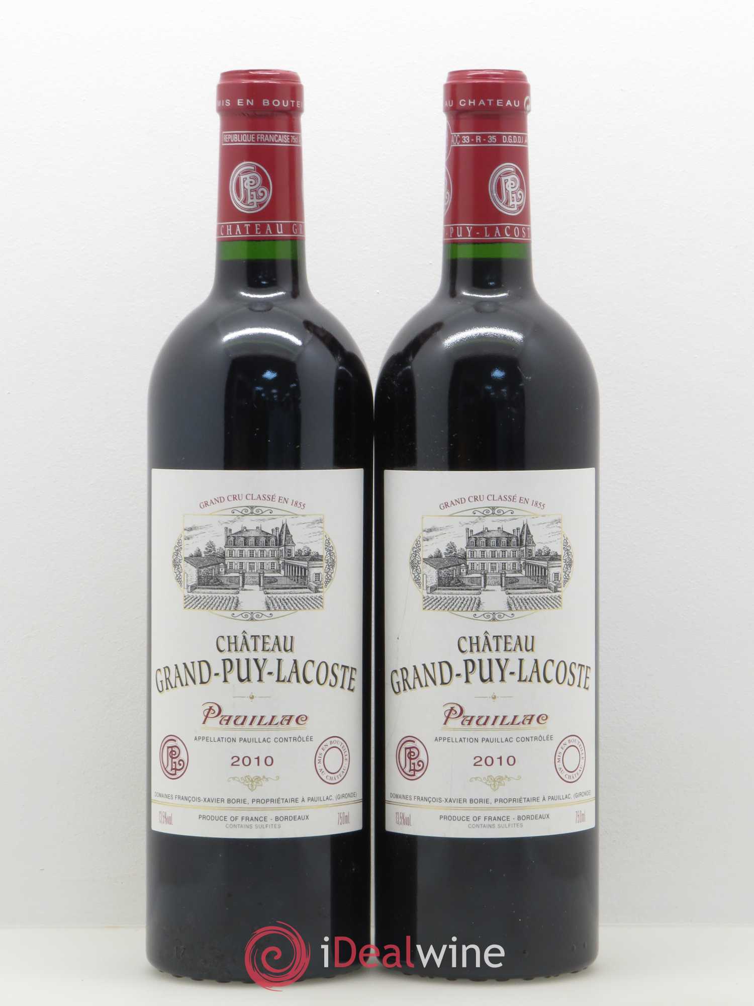 Château Grand Puy Lacoste 5ème Grand Cru Classé 2010 - Lot de 2 bouteilles - 0