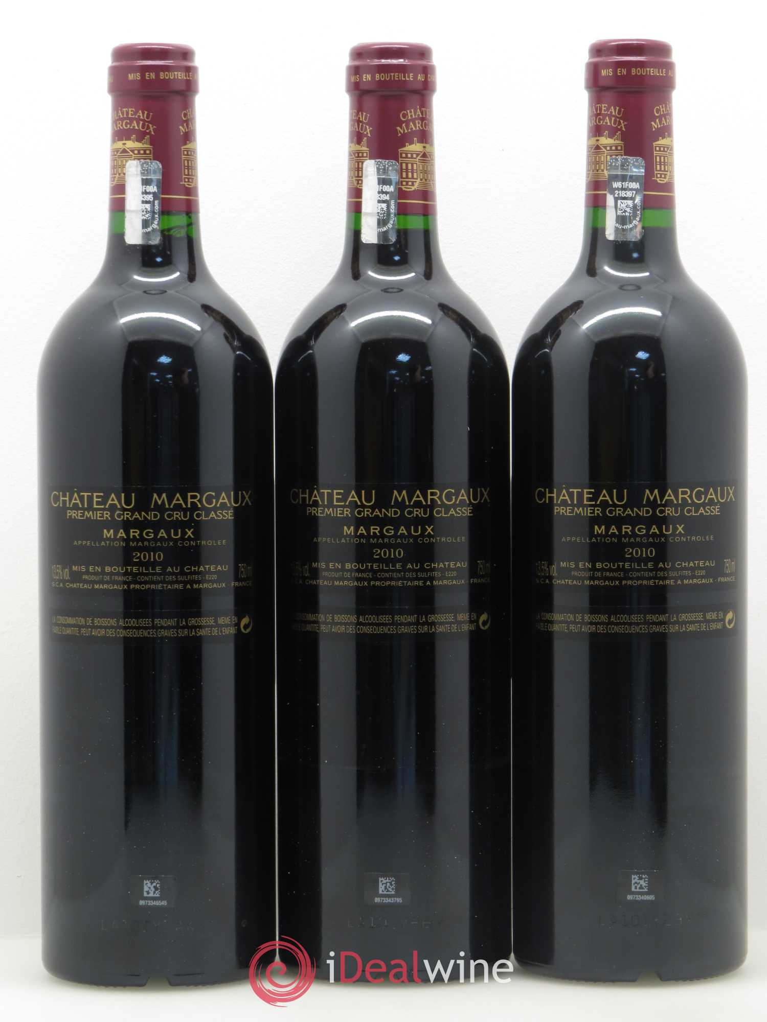 Château Margaux 1er Grand Cru Classé 2010 - Lot de 3 bouteilles - 1