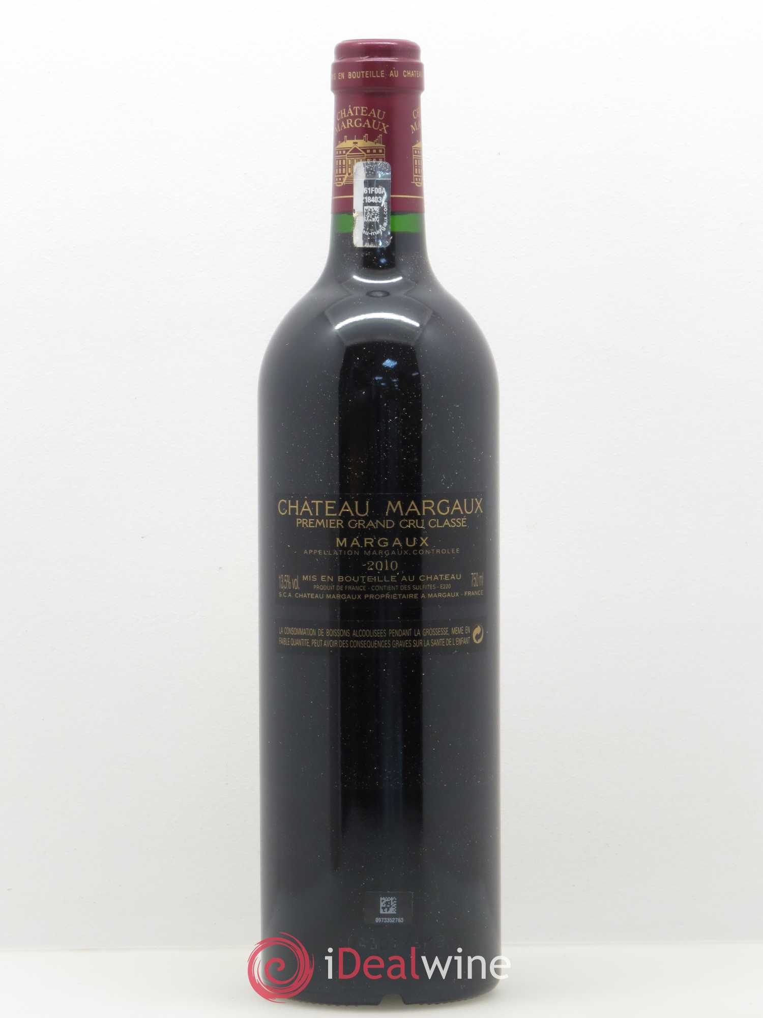 Château Margaux 1er Grand Cru Classé 2010 - Lot de 1 bouteille - 1