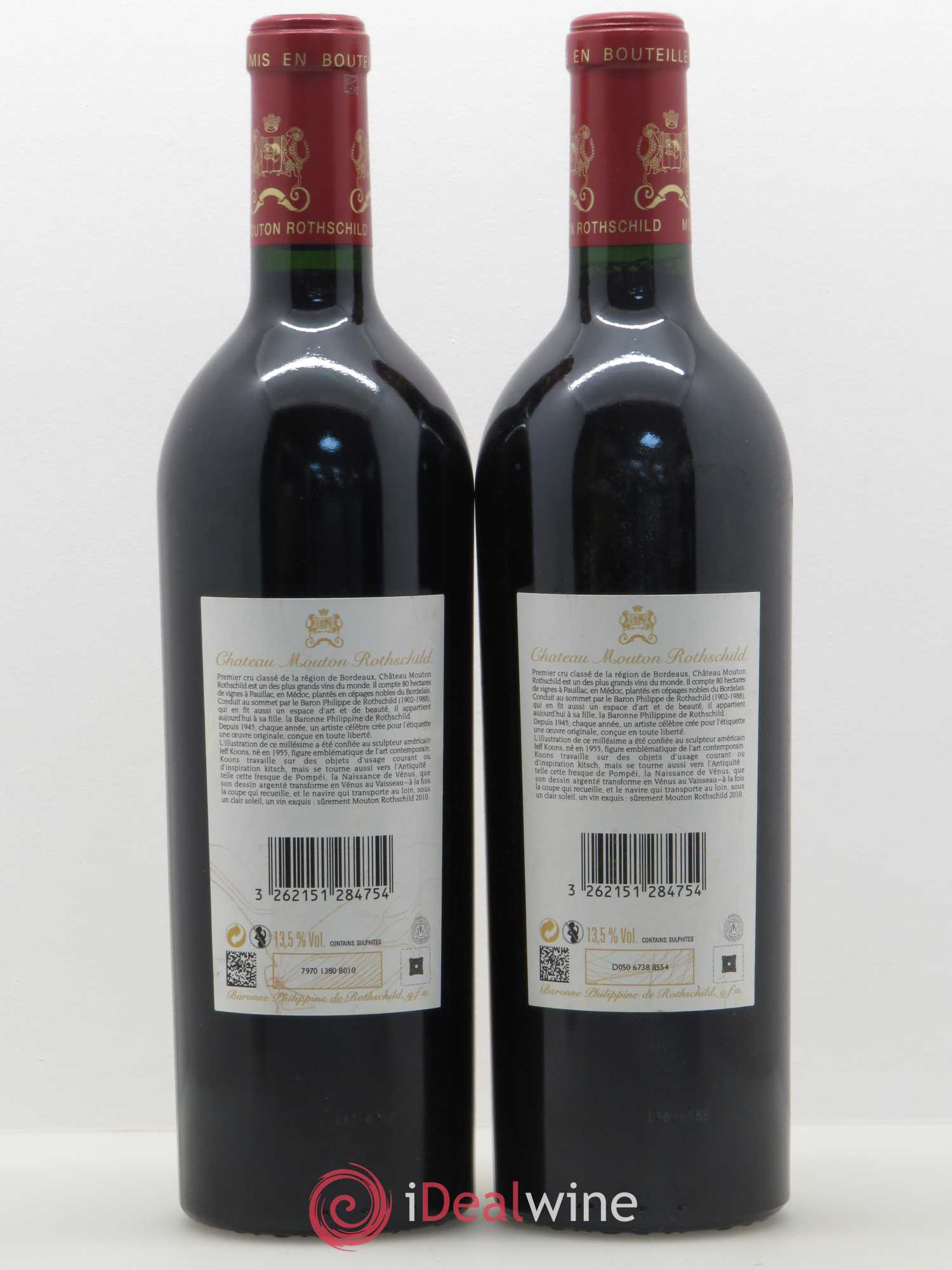 Château Mouton Rothschild 1er Grand Cru Classé 2010 - Lot de 2 bouteilles - 1
