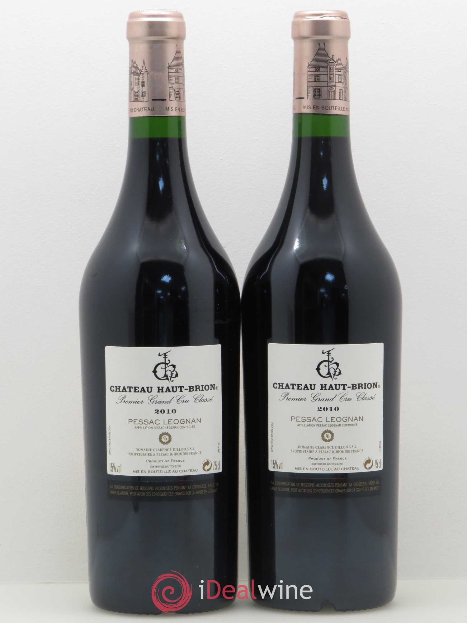 Château Haut Brion 1er Grand Cru Classé 2010 - Lot de 2 bouteilles - 1