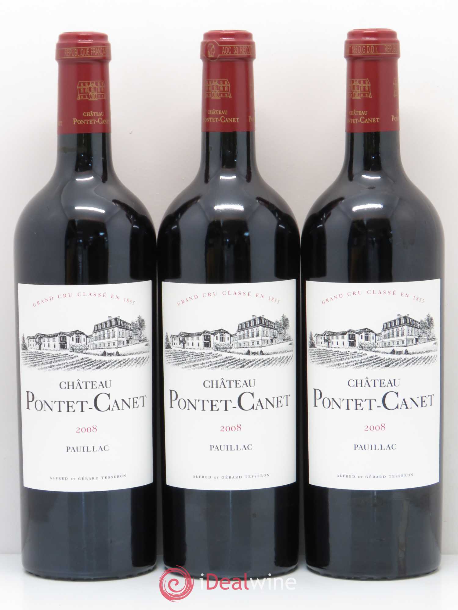 Château Pontet Canet 5ème Grand Cru Classé 2008 - Lot de 12 bouteilles - 1