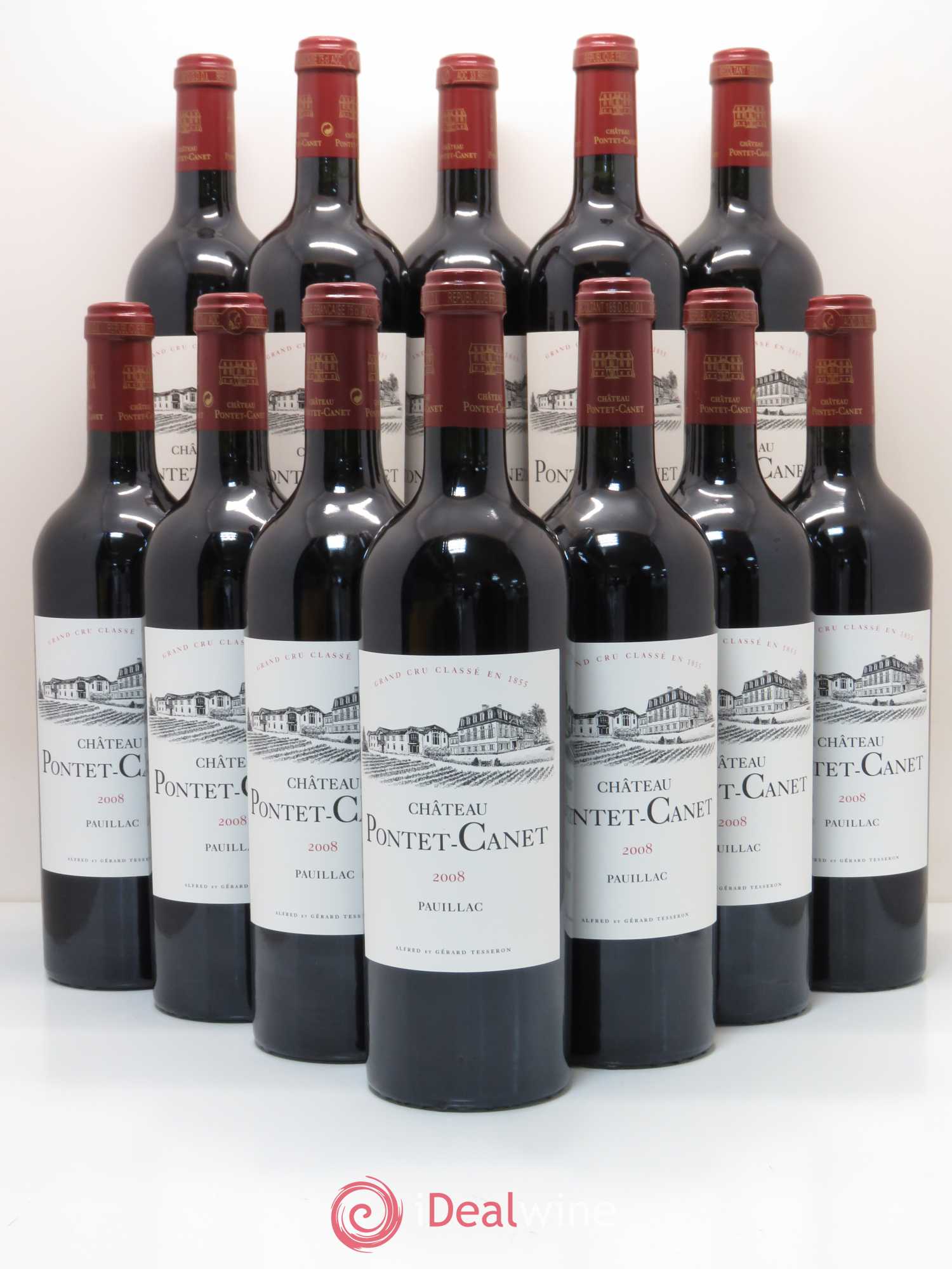 Château Pontet Canet 5ème Grand Cru Classé 2008 - Lot de 12 bouteilles - 0