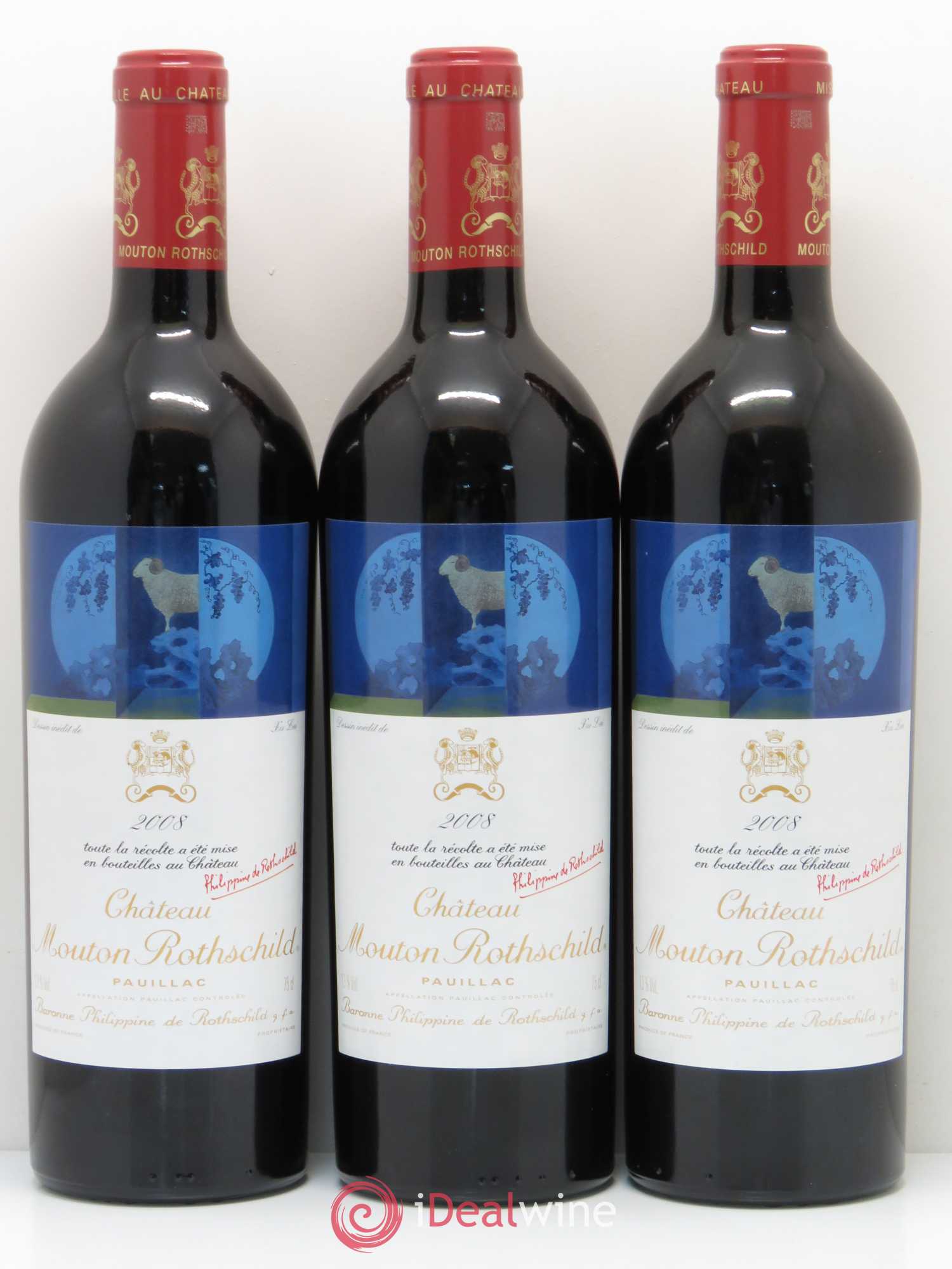 Château Mouton Rothschild 1er Grand Cru Classé 2008 - Lot de 12 bouteilles - 1