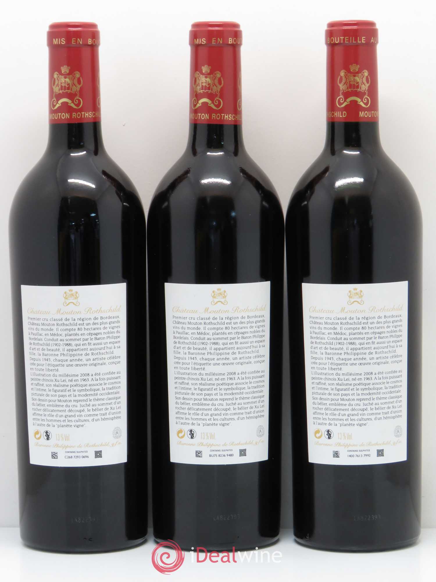 Château Mouton Rothschild 1er Grand Cru Classé 2008 - Lot de 12 bouteilles - 2