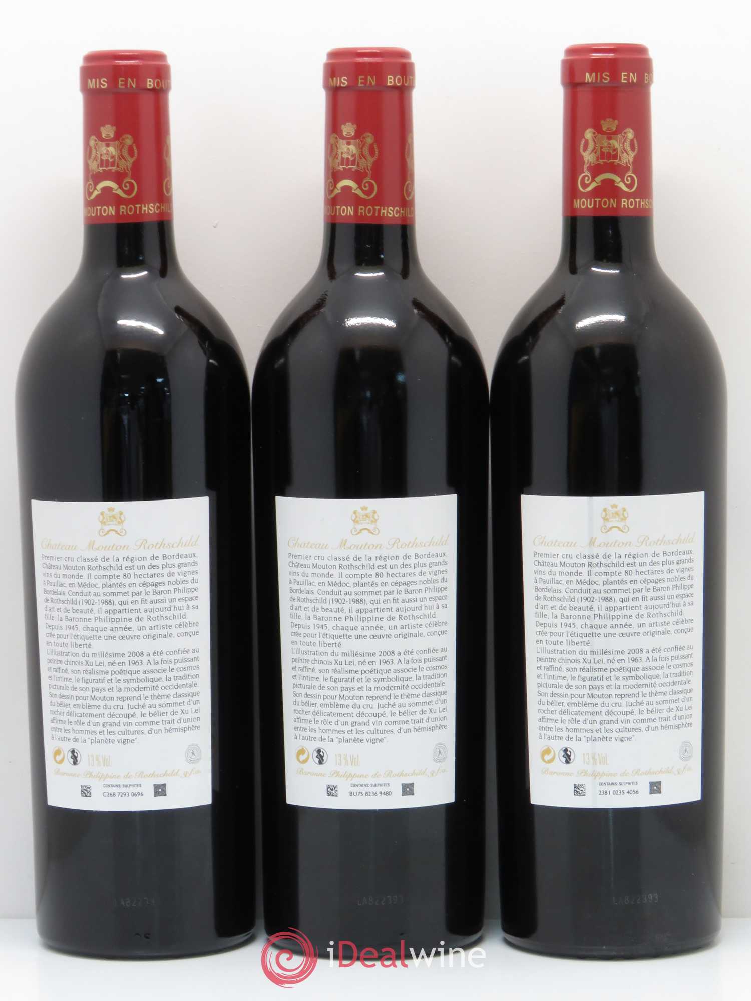 Château Mouton Rothschild 1er Grand Cru Classé 2008 - Lot de 12 bouteilles - 8