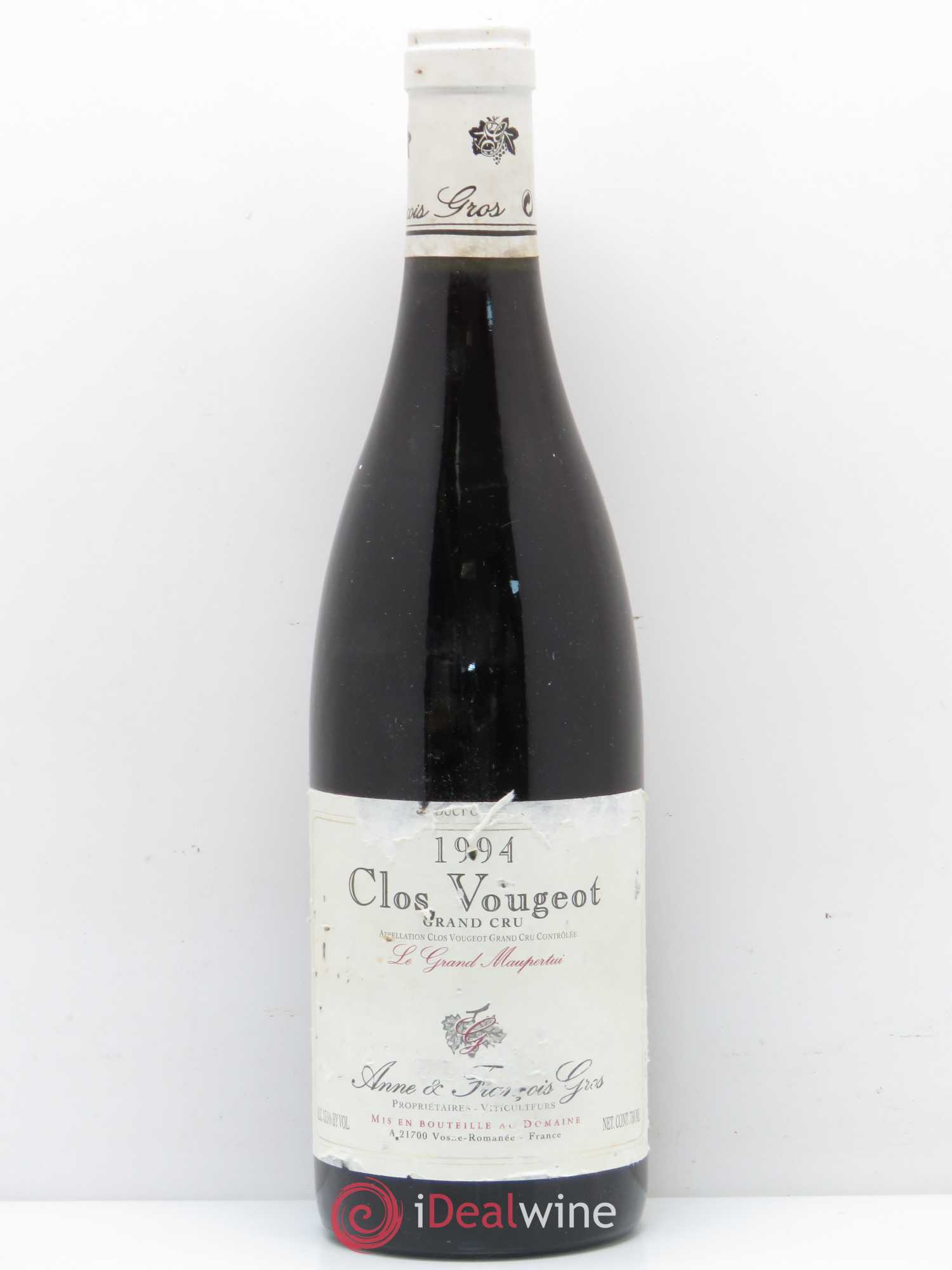 Clos de Vougeot Grand Cru Le Grand Maupertui Anne Gros 1994 - Lot de 1 bouteille - 0