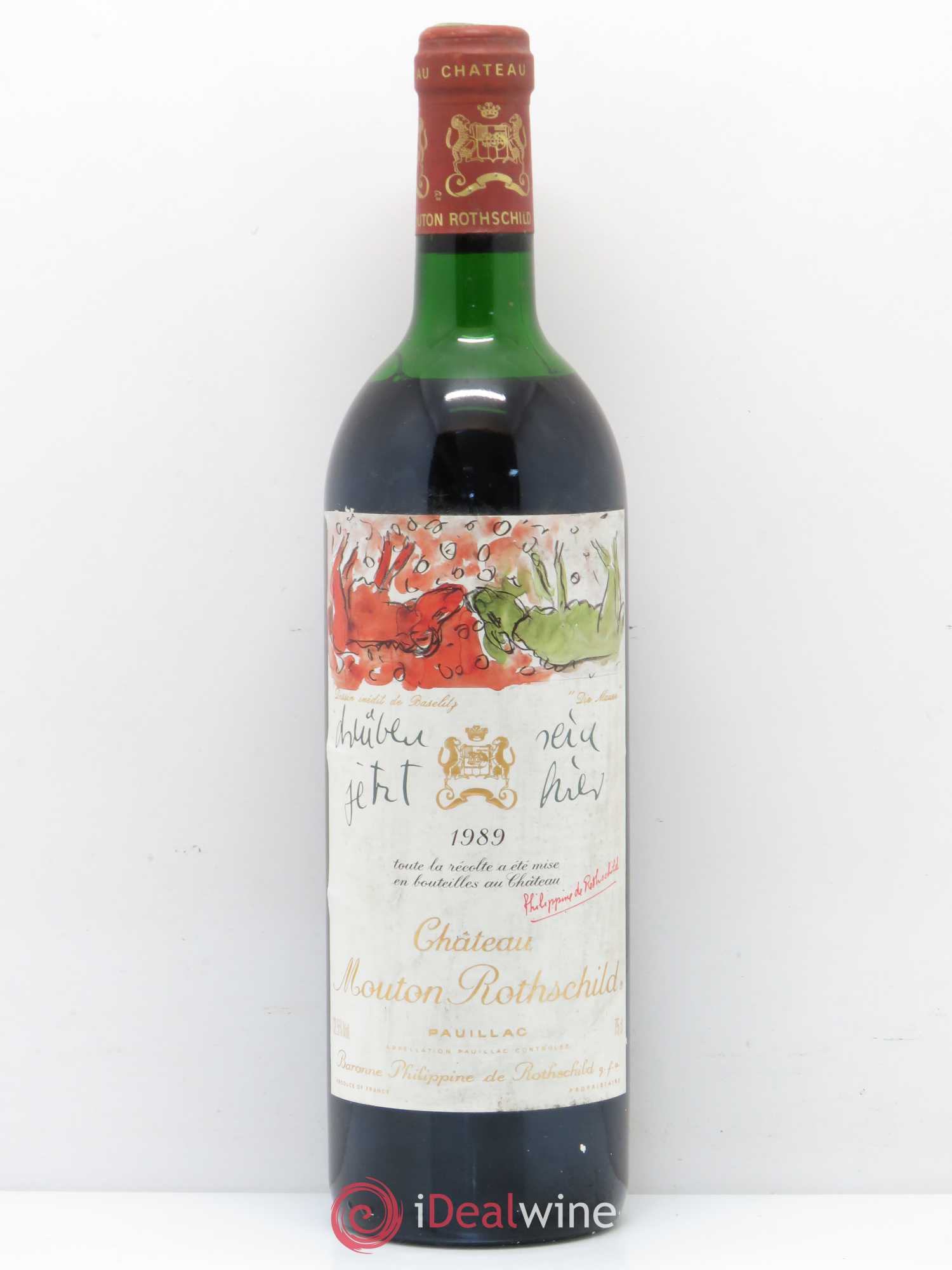 Château Mouton Rothschild 1er Grand Cru Classé 1989 - Lot de 1 bouteille - 0