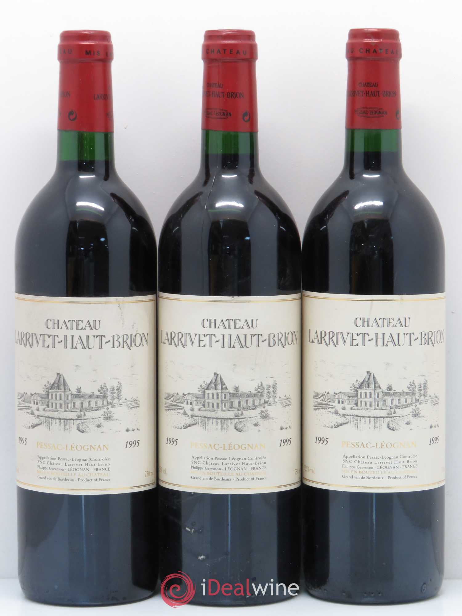 Château Larrivet Haut-Brion 1995 - Lot de 3 bouteilles - 0