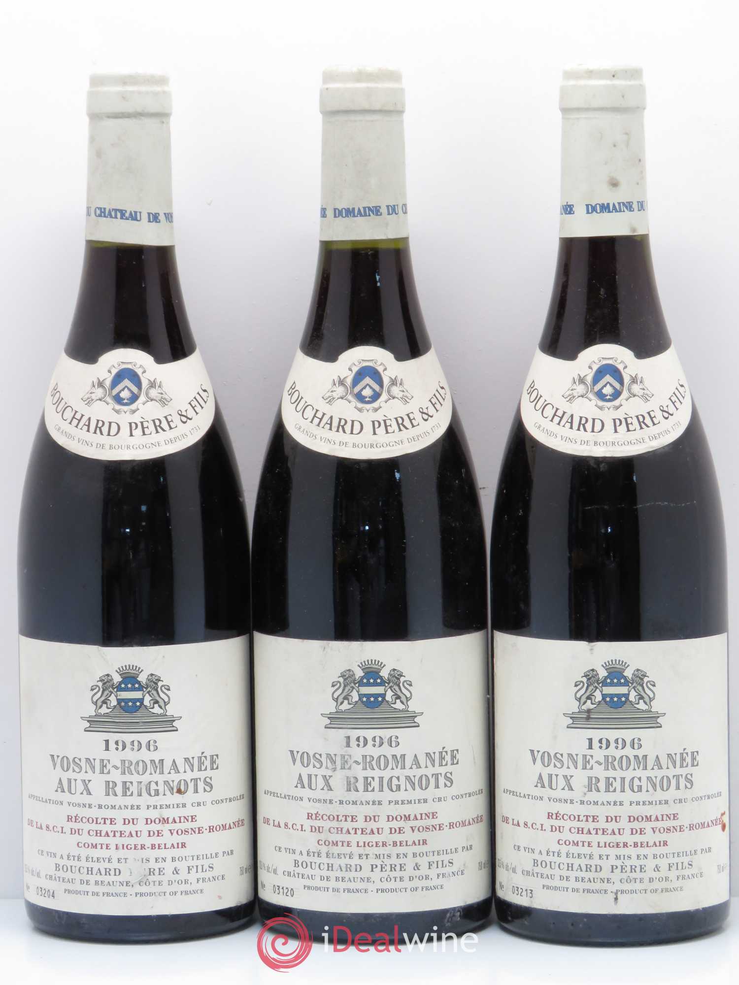 Vosne-Romanée 1er Cru Aux Reignots Ch. de Vosne-Romanée Comte Liger-Belair (Domaine du) 1996 - Lot de 3 bouteilles - 0