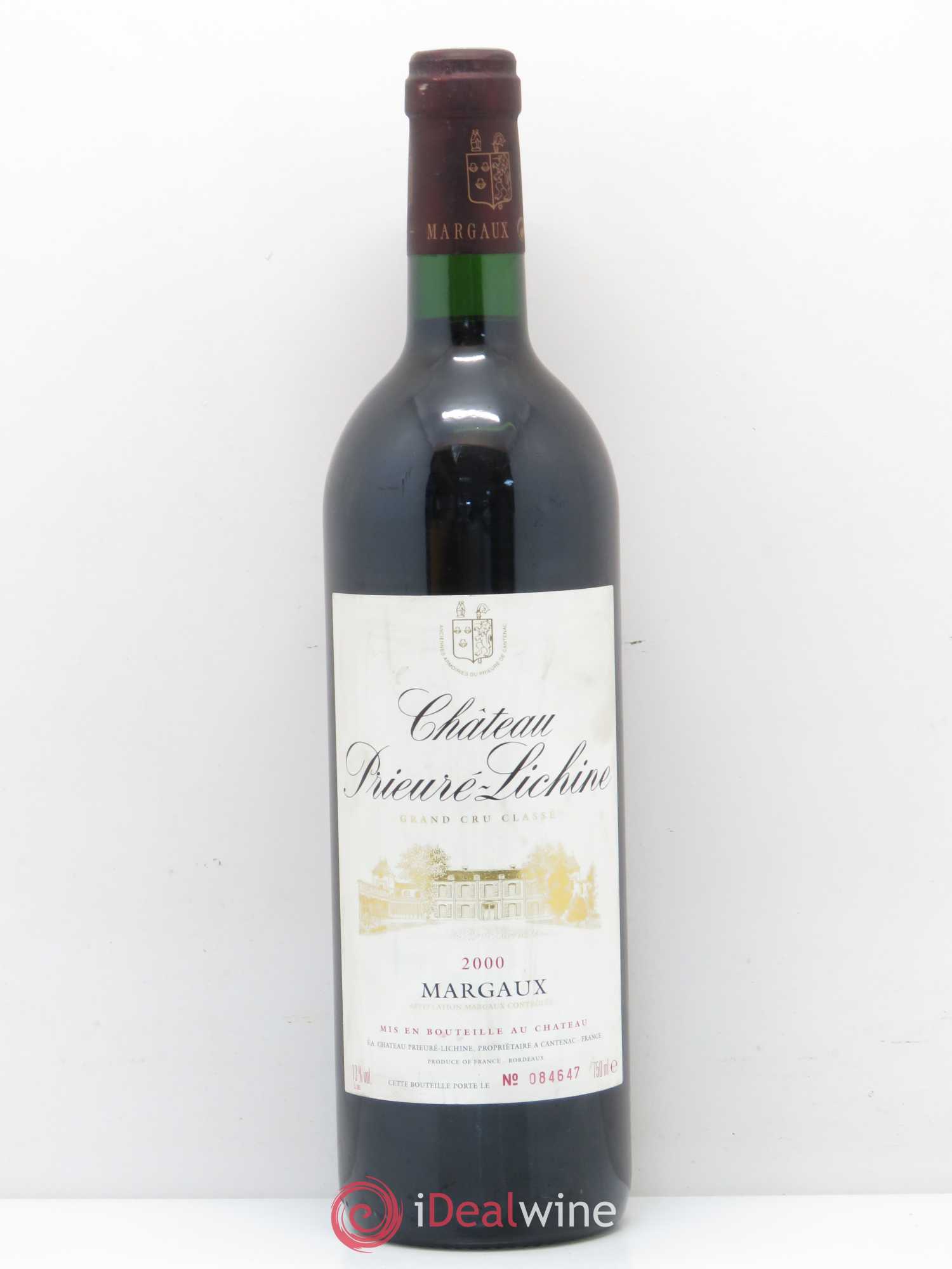Château Prieuré Lichine 4ème Grand Cru Classé 2000 - Lot de 1 bouteille - 0