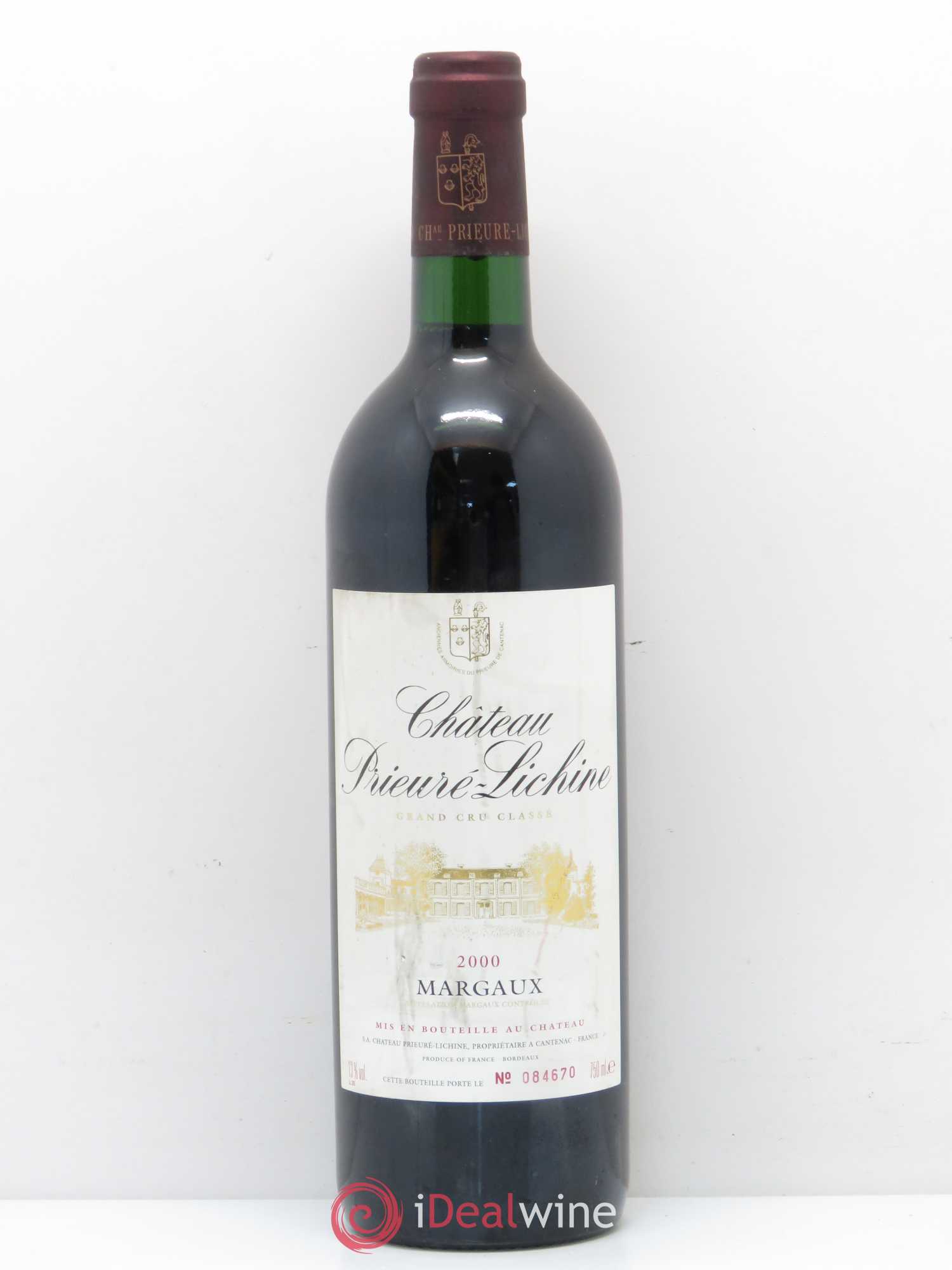 Château Prieuré Lichine 4ème Grand Cru Classé 2000 - Lot de 1 bouteille - 0