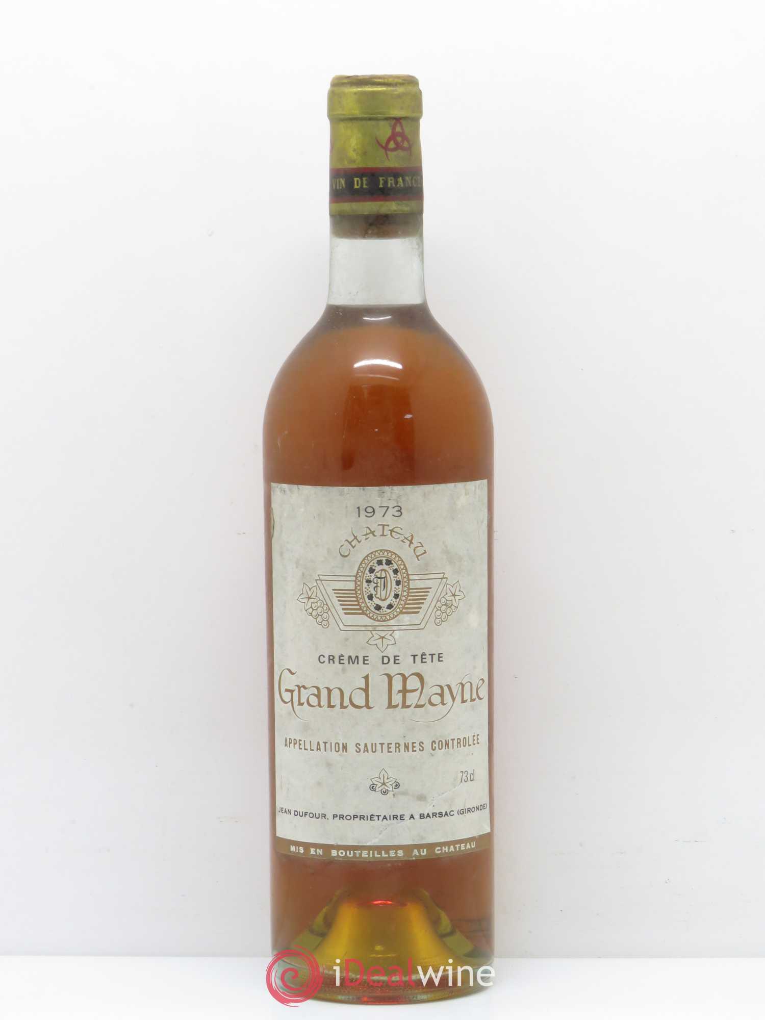 Sauternes Château Grand Mayne Creme de tete 1973 - Posten von 1 Flasche - 0