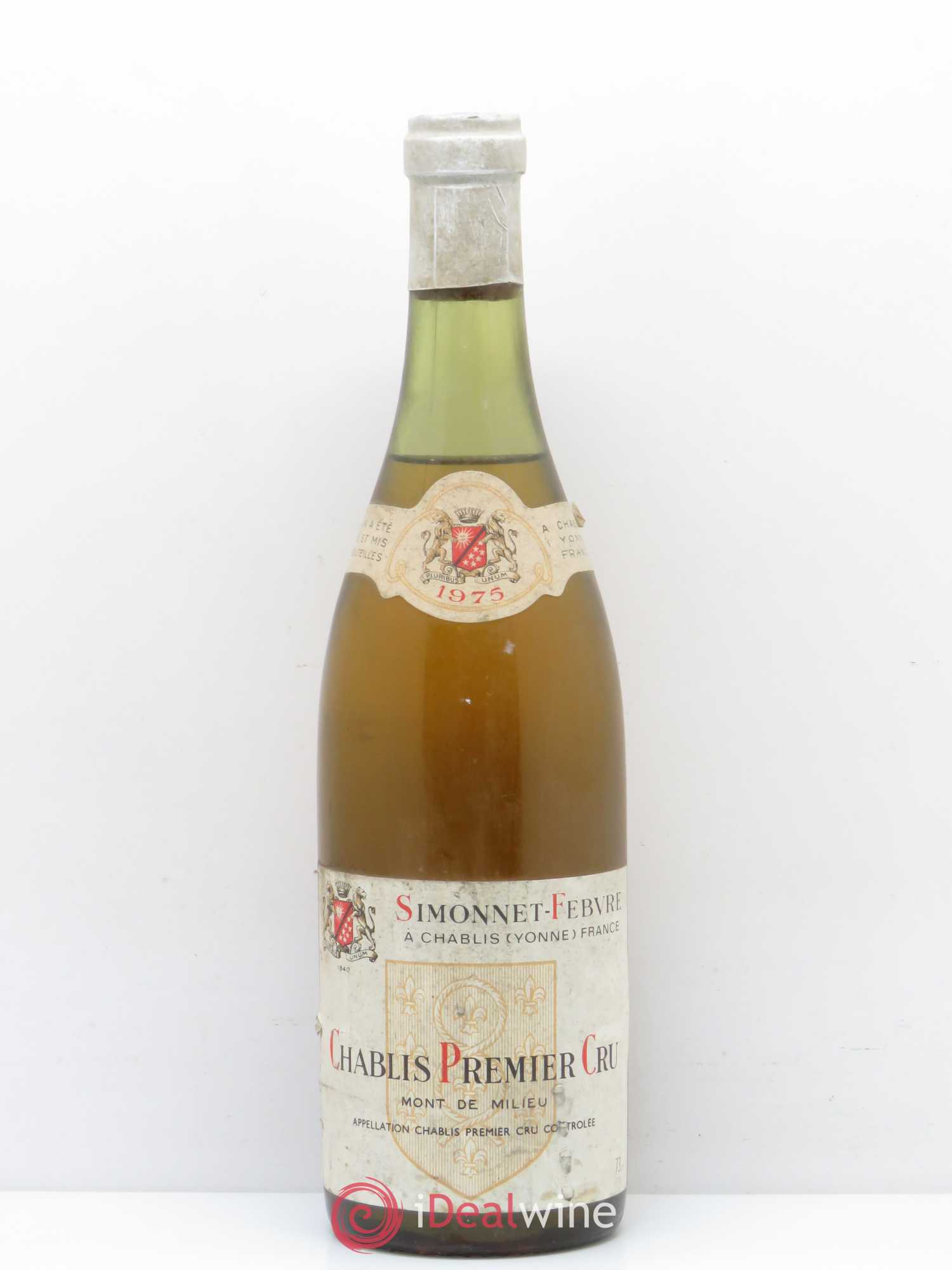 Chablis 1er Cru Mont de Milieu Simonnet 1975 - Posten von 1 Flasche - 0