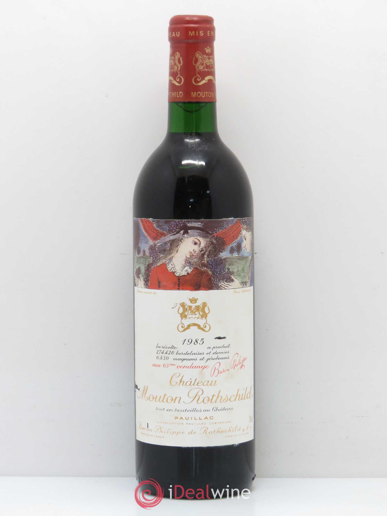 Château Mouton Rothschild 1er Grand Cru Classé 1985 - Lot de 1 bouteille - 0
