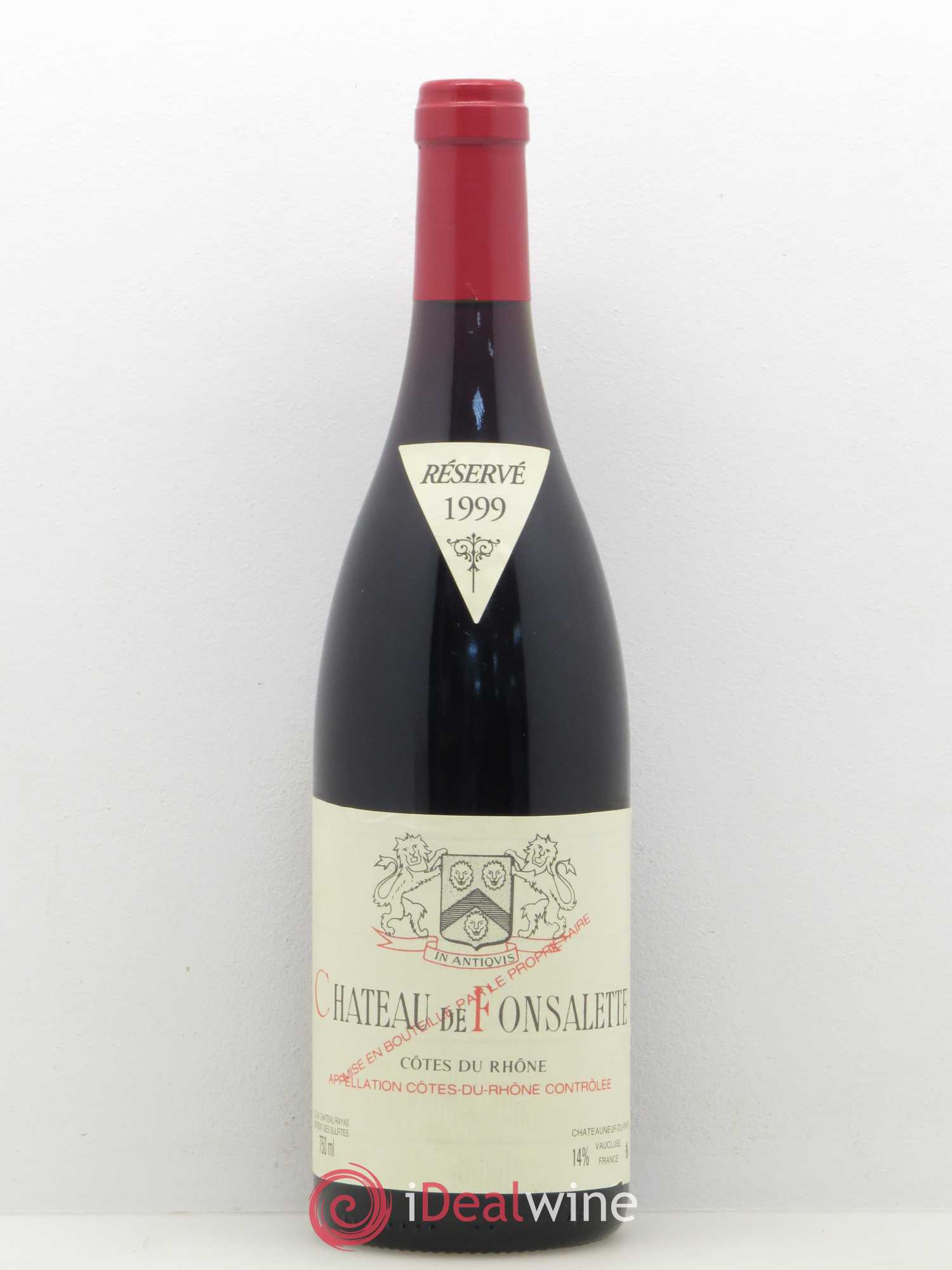 Côtes-du-Rhône Château de Fonsalette Emmanuel Reynaud 1999 - Lot de 1 bouteille - 0