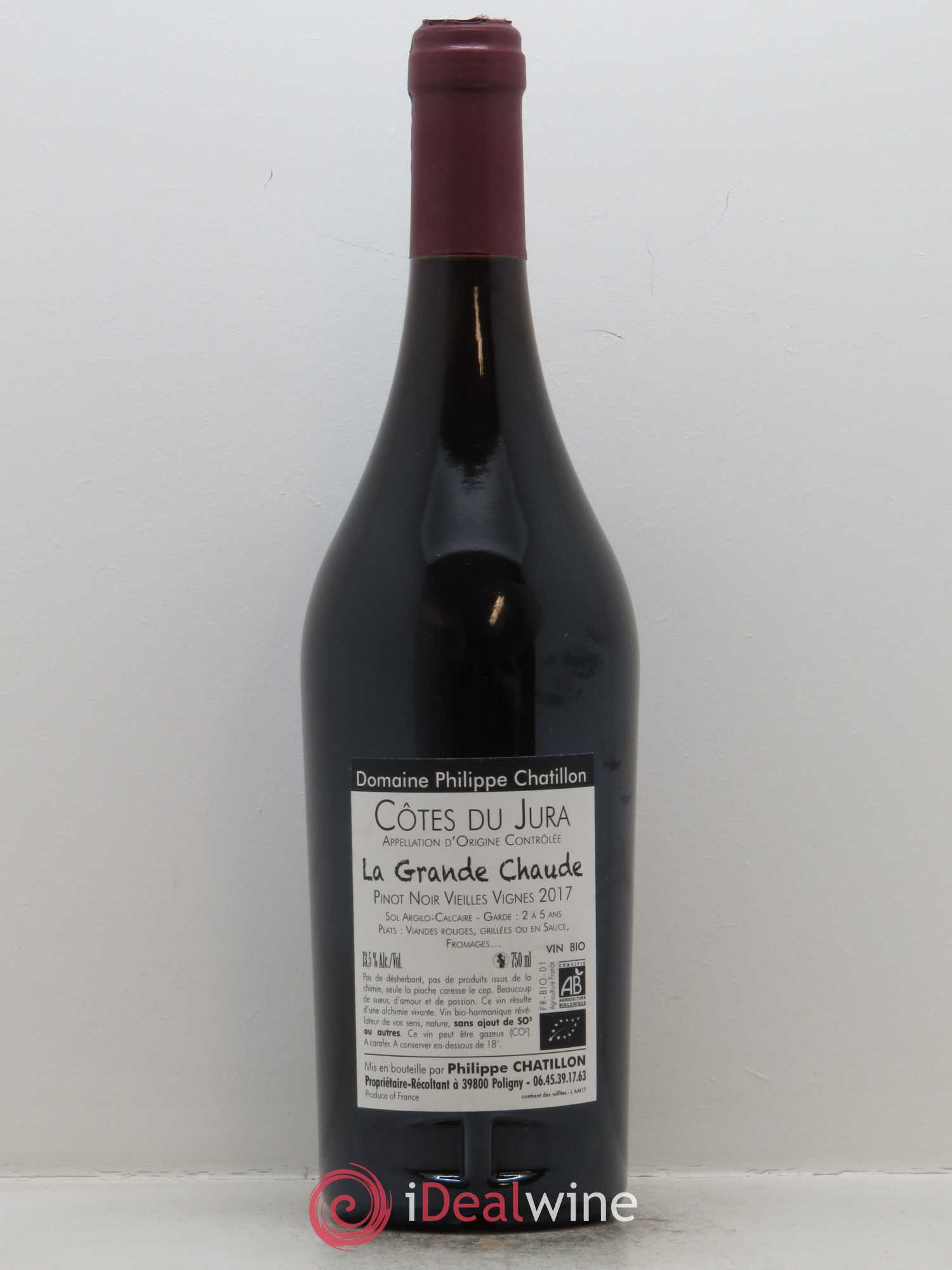 Côtes du Jura La Grande Chaude Philippe Chatillon 2017 - Lot de 1 bouteille - 1