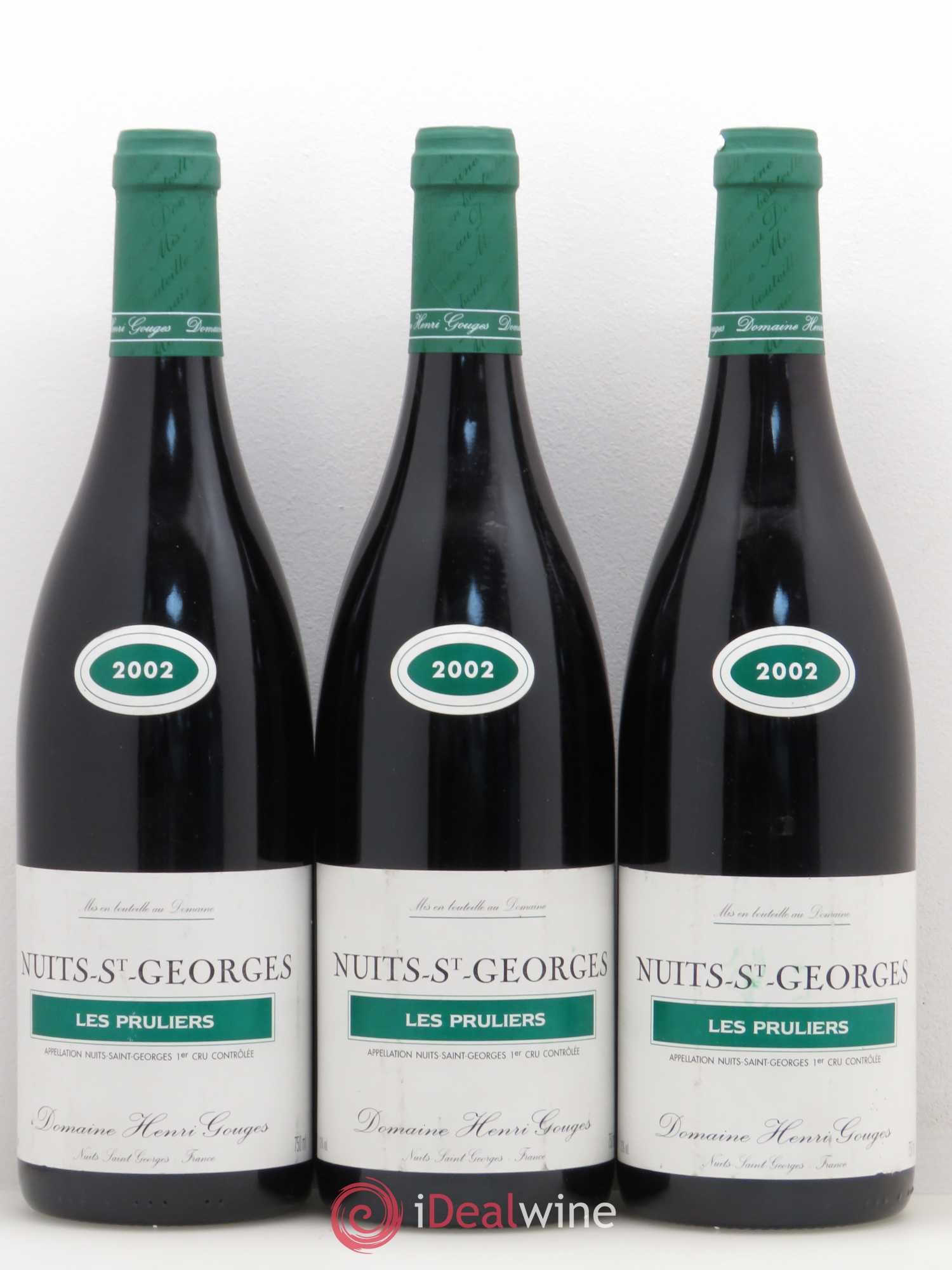 Nuits-Saint-Georges 1er Cru Les Pruliers Henri Gouges 2002 - Lot de 3 bouteilles - 0