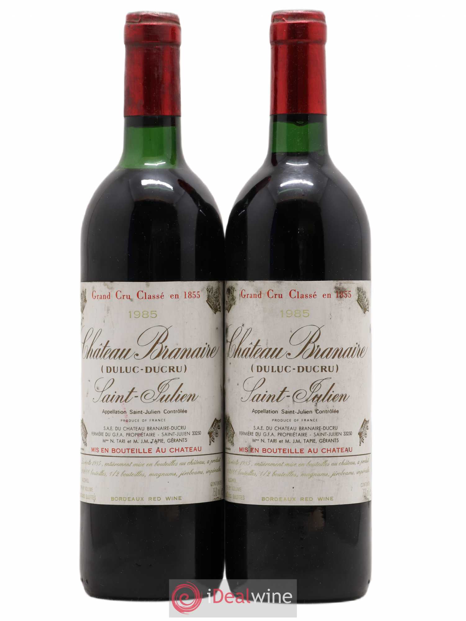 Château Branaire Ducru 4ème Grand Cru Classé 1985 - Lot de 2 bouteilles - 0