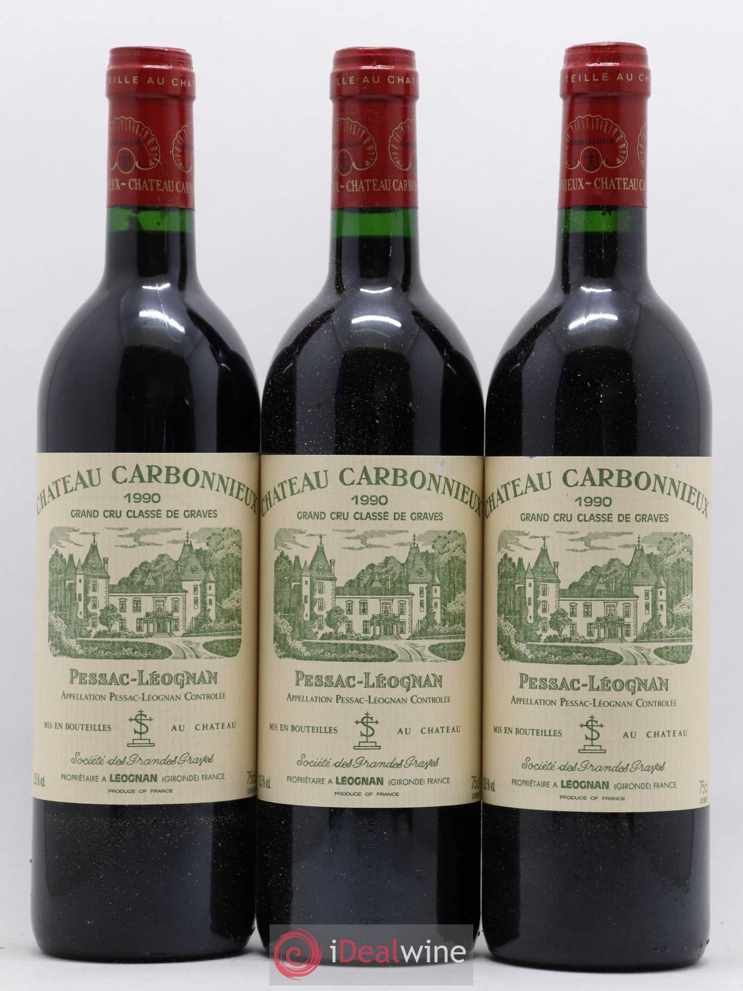Château Carbonnieux Cru Classé de Graves 1990 - Lot de 6 bouteilles - 1
