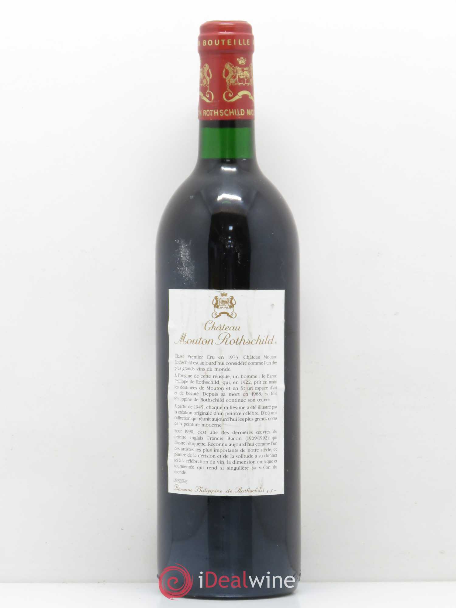 Château Mouton Rothschild 1er Grand Cru Classé 1990 - Lot de 1 bouteille - 1
