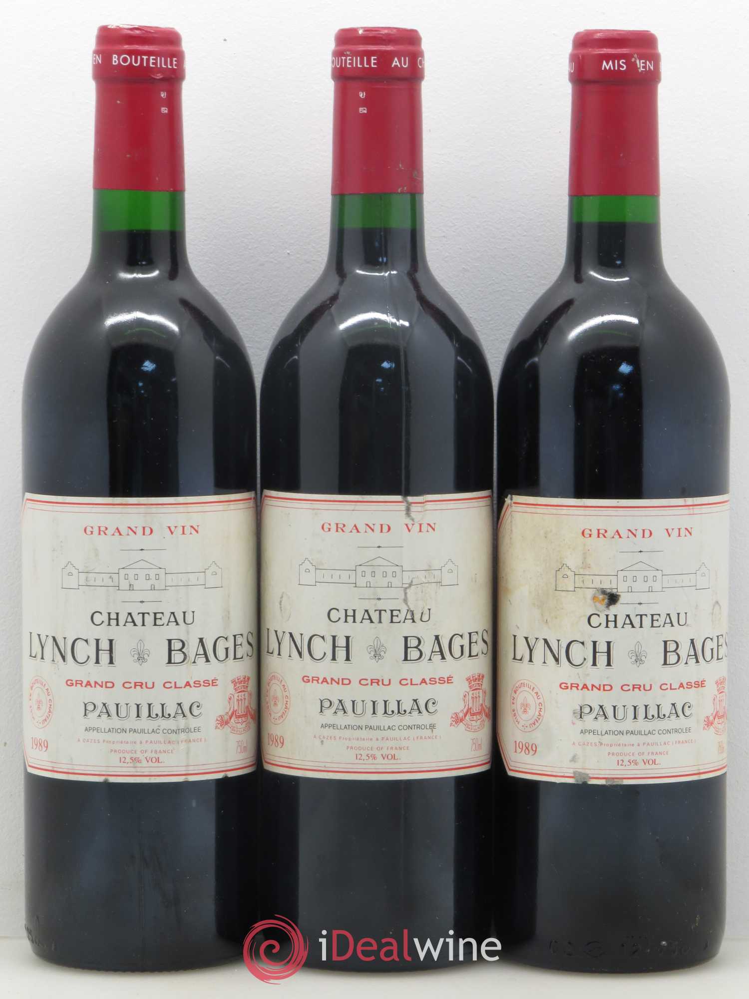 Château Lynch Bages 5ème Grand Cru Classé 1989 - Lot de 3 bouteilles - 0
