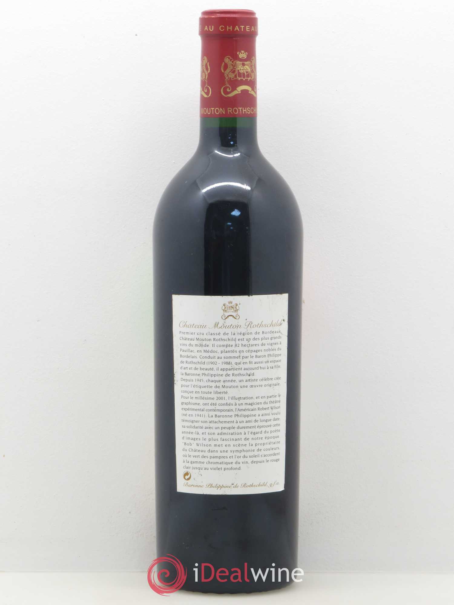 Château Mouton Rothschild 1er Grand Cru Classé 2001 - Lot de 1 bouteille - 1