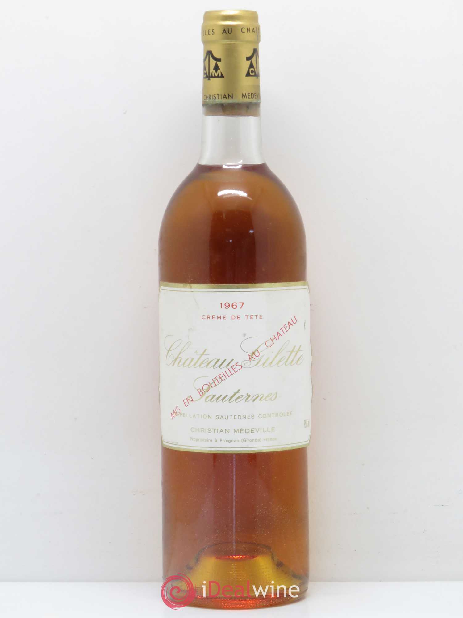 Château Gilette - Crème de Tête 1967 - Posten von 1 Flasche - 0