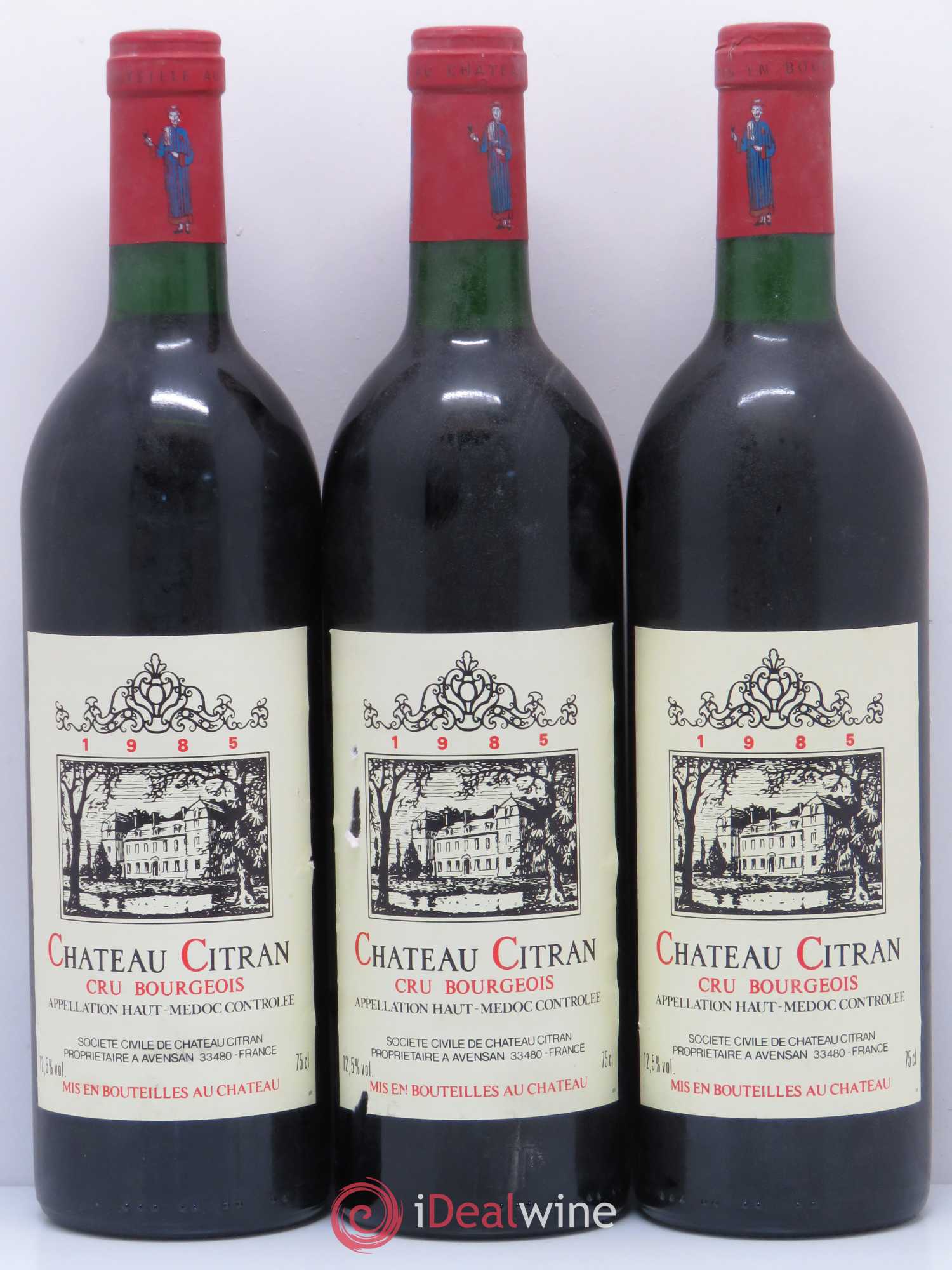 Château Citran Cru Bourgeois 1985 - Lot de 3 bouteilles - 0