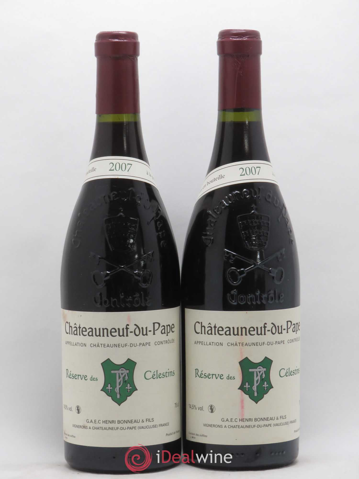 Châteauneuf-du-Pape Réserve des Célestins Henri Bonneau & Fils 2007 - Lot de 2 bouteilles - 0