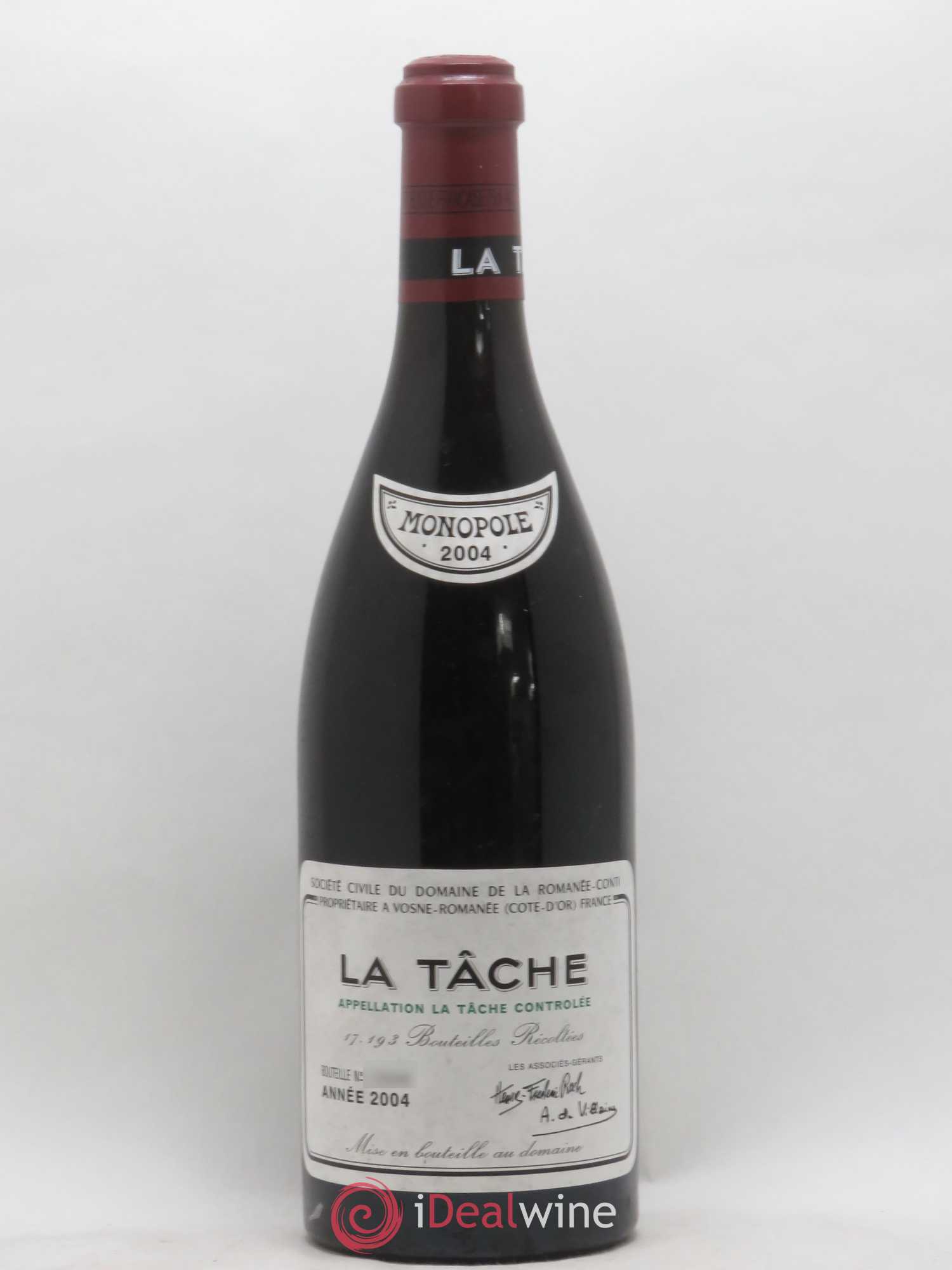 La Tâche Grand Cru Domaine de la Romanée-Conti 2004 - Lot de 1 bouteille - 0