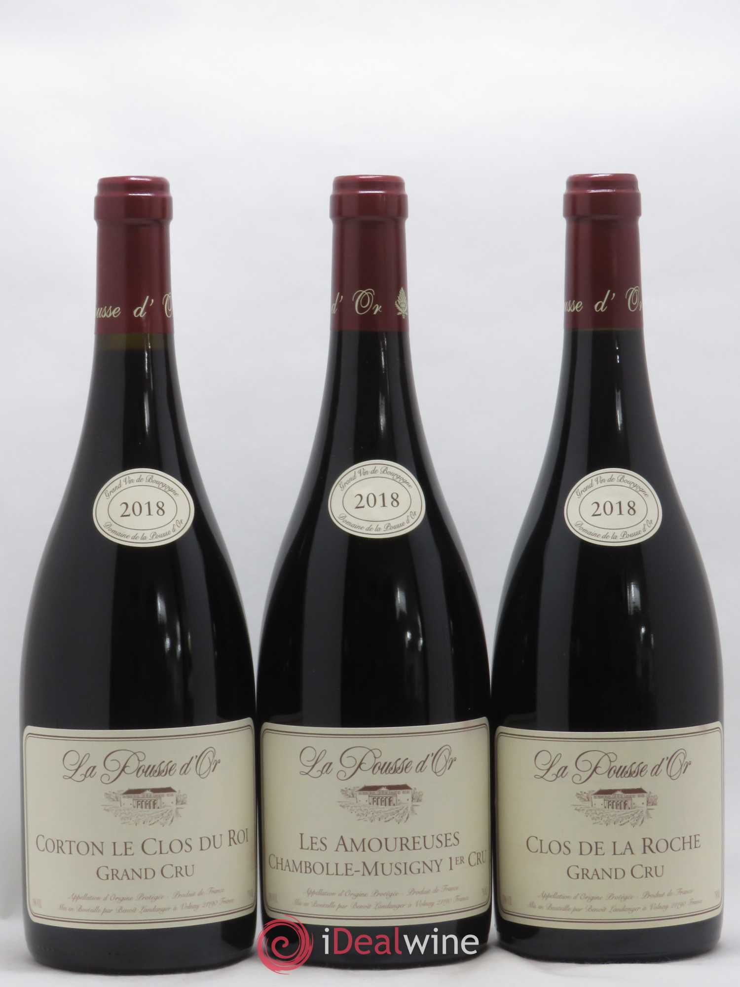 Coffret 6 appellations La Pousse d'Or (Domaine de) Chambolle Musigny 1er cru Les Amoureuses, Clos de la Roche, Bonnes Mares, Corton Clos du Roi, Volnay 1er cru 60 ouvrées, Puligny Montrachet 1er cru Le Cailleret 2018 - Lotto di 6 bottiglie - 1