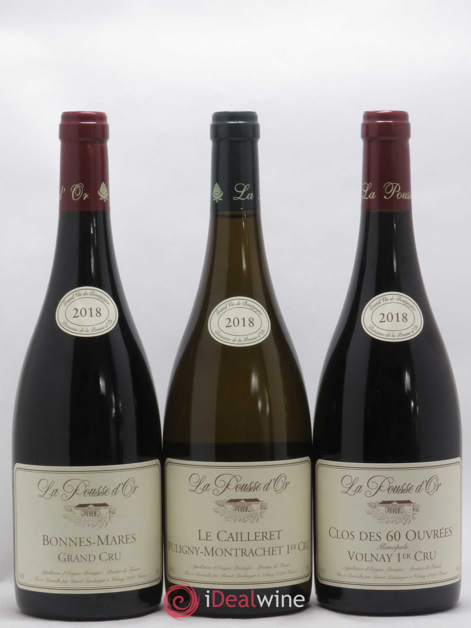 Coffret 6 appellations La Pousse d'Or (Domaine de) Chambolle Musigny 1er cru Les Amoureuses, Clos de la Roche, Bonnes Mares, Corton Clos du Roi, Volnay 1er cru 60 ouvrées, Puligny Montrachet 1er cru Le Cailleret 2018 - Lotto di 6 bottiglie - 3
